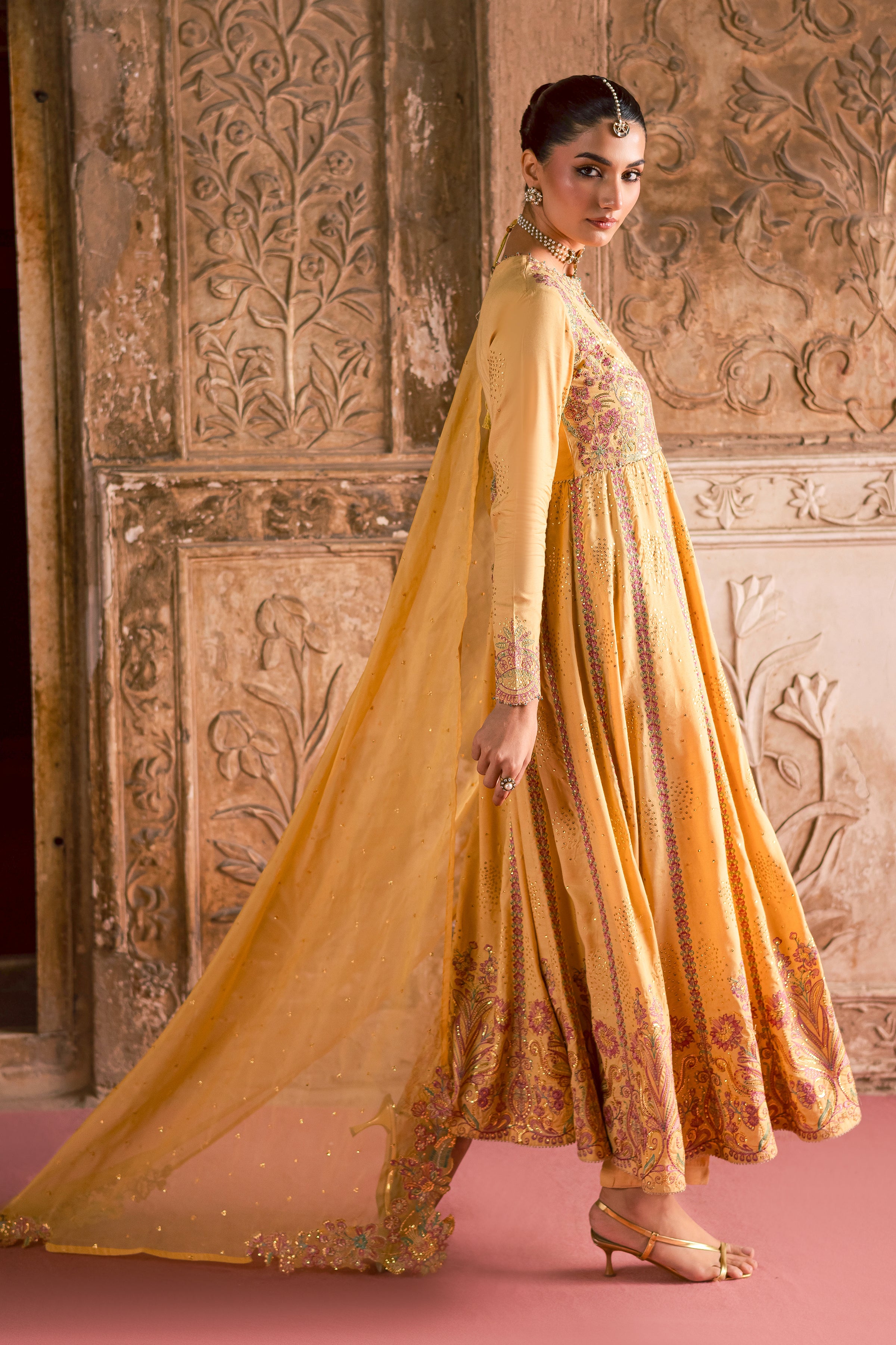 Lehar 3Pc- Festive Luxe Pret BATIKLuxePRET BATIK XS / Pale Yellow / Raw Silk-S / Pale Yellow / Raw Silk-M / Pale Yellow / Raw Silk-L / Pale Yellow / Raw Silk-XL / Pale Yellow / Raw Silk