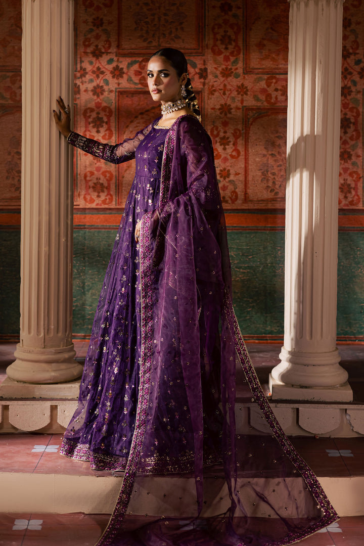 Leya 3Pc - Luxury Wedding Frock BATIKLuxePRET2025  BATIK   S / Plum / Raw Silk & Net-M / Plum / Raw Silk & Net-L / Plum / Raw Silk & Net