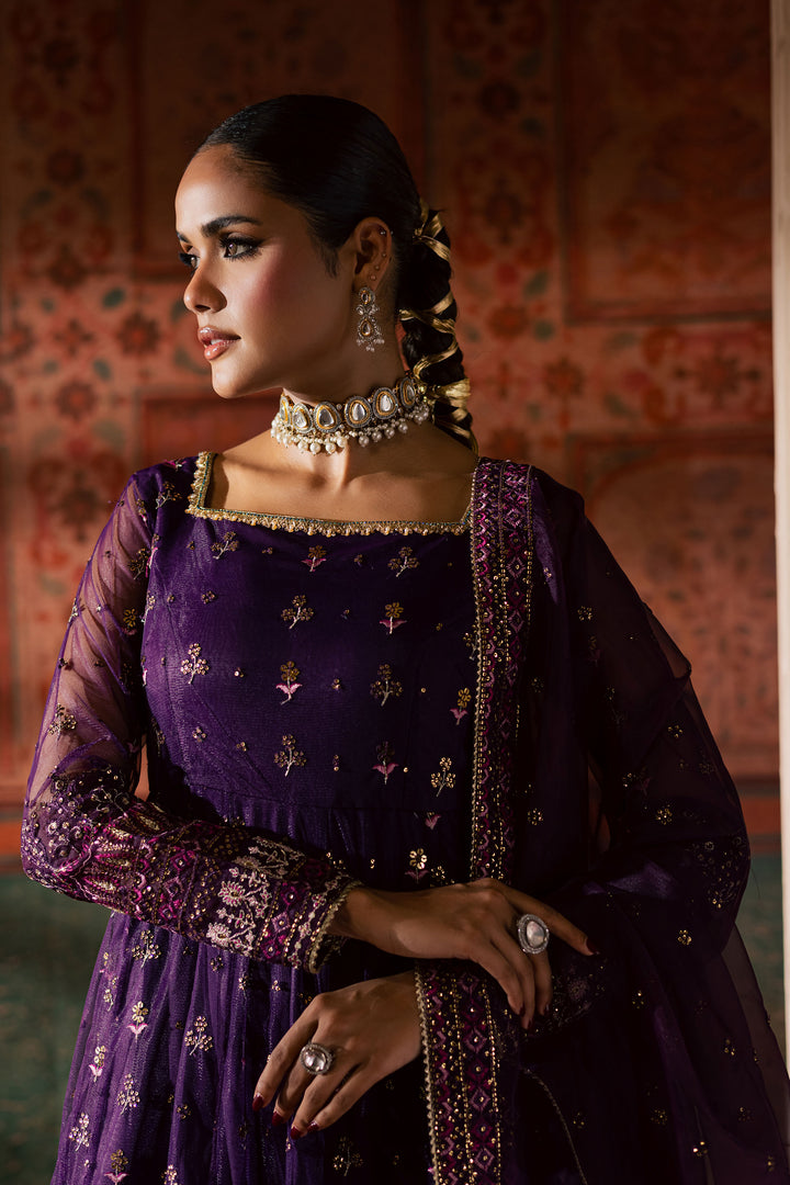 Leya 3Pc - Luxury Wedding Frock BATIKLuxePRET2025  BATIK   S / Plum / Raw Silk & Net-M / Plum / Raw Silk & Net-L / Plum / Raw Silk & Net