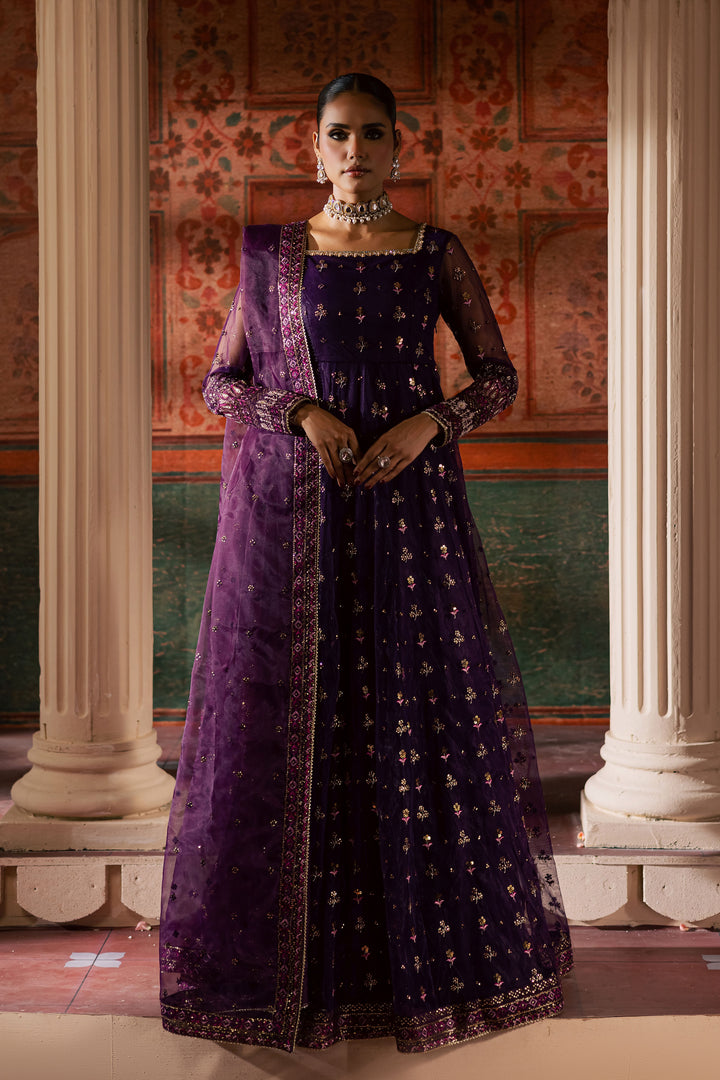Leya 3Pc - Luxury Wedding Frock BATIKLuxePRET2025  BATIK   S / Plum / Raw Silk & Net-M / Plum / Raw Silk & Net-L / Plum / Raw Silk & Net