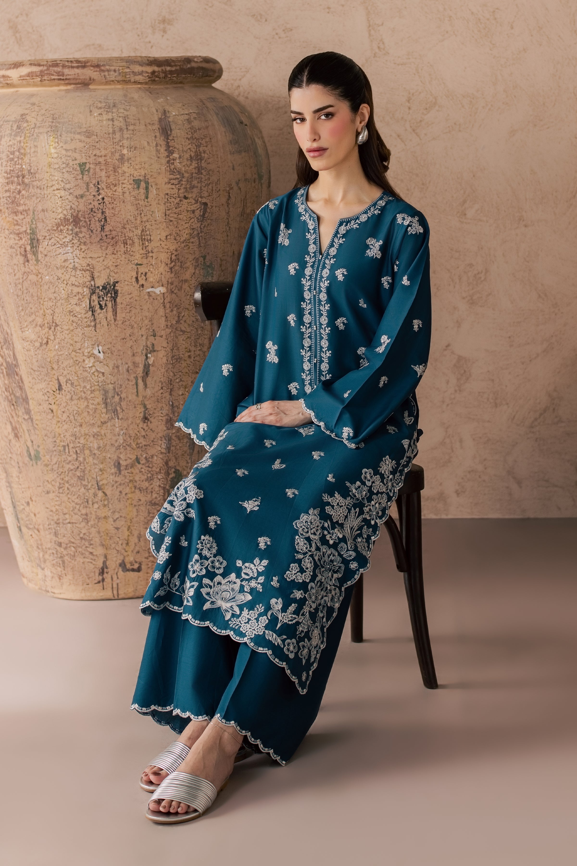 Lila 2Pc - Embroidered Lawn Dress EverydayEdit26 BATIK XS / Prussian Blue / Pima Lawn-S / Prussian Blue / Pima Lawn-M / Prussian Blue / Pima Lawn-L / Prussian Blue / Pima Lawn-XL / Prussian Blue / Pima Lawn