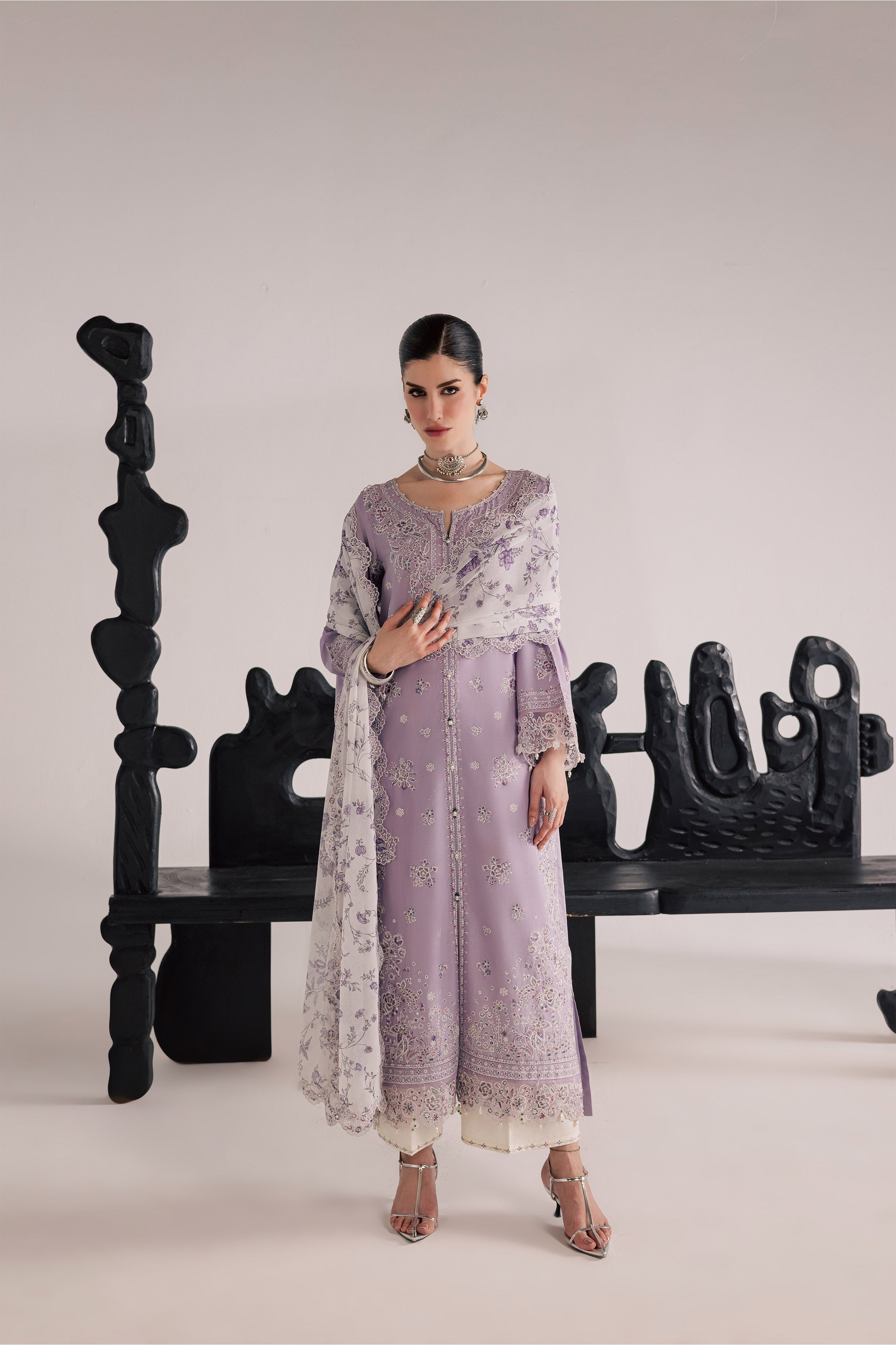 Lilac Elif 3Pc - Festive Eid Pret BATIKSS26 BATIK XS / Lilac / Pima Lawn-S / Lilac / Pima Lawn-M / Lilac / Pima Lawn-L / Lilac / Pima Lawn-XL / Lilac / Pima Lawn
