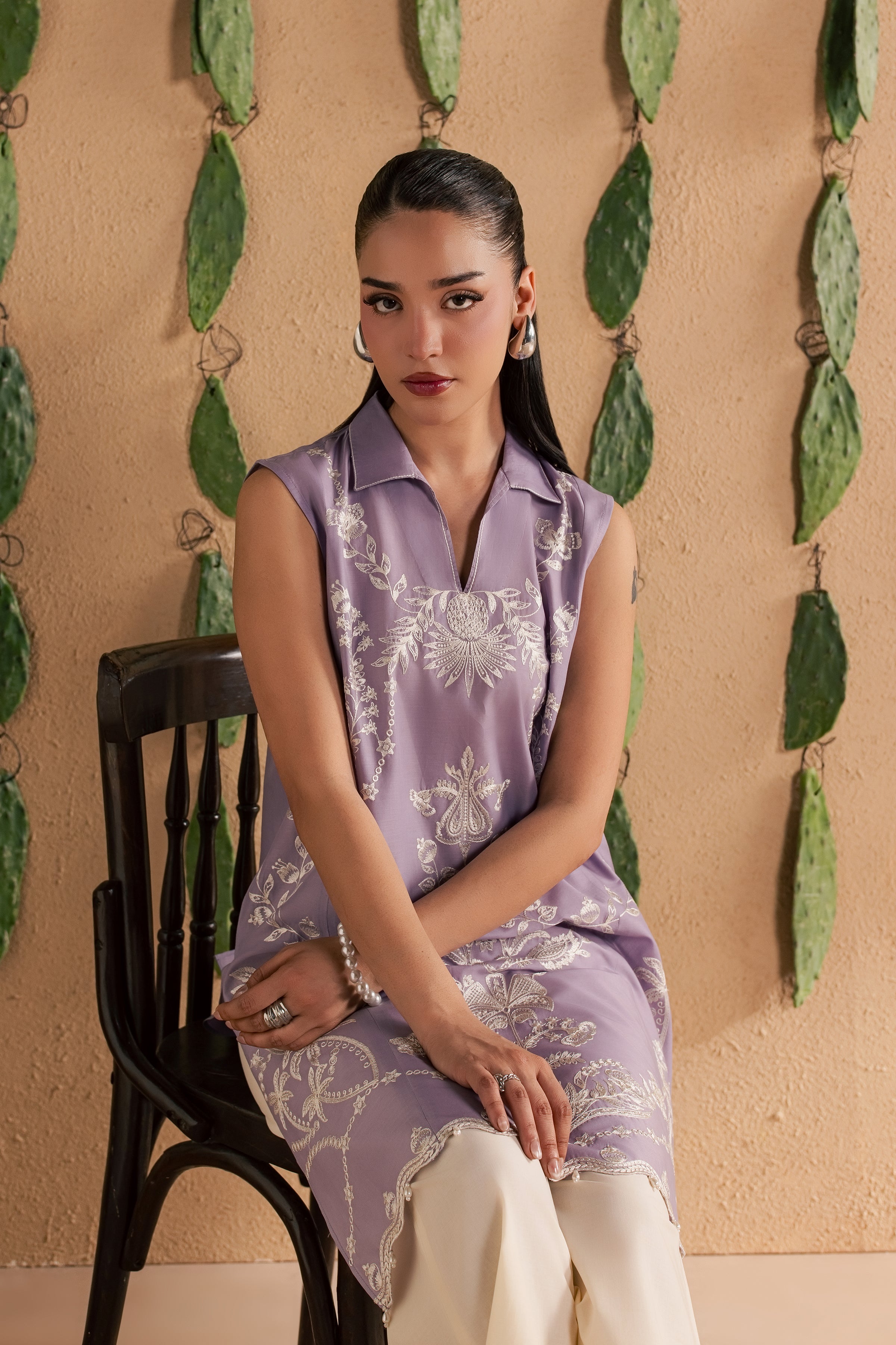 Lilac Kyros 2Pc - Luxury Embroidered Lawn BATIKSS26 BATIK XS / Lilac / Pima Lawn-S / Lilac / Pima Lawn-M / Lilac / Pima Lawn-L / Lilac / Pima Lawn-XL / Lilac / Pima Lawn
