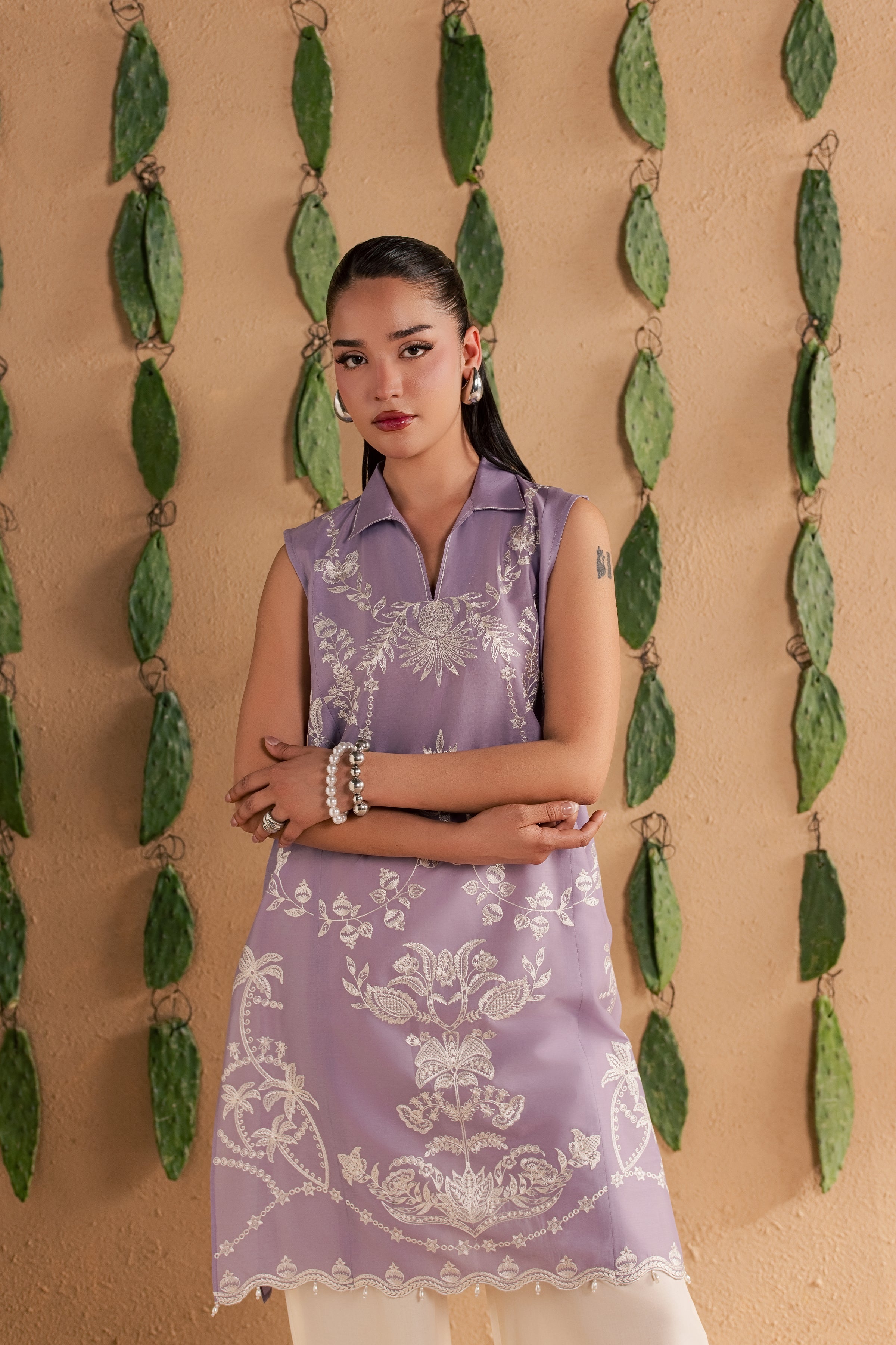 Lilac Kyros 2Pc - Luxury Embroidered Lawn BATIKSS26 BATIK XS / Lilac / Pima Lawn-S / Lilac / Pima Lawn-M / Lilac / Pima Lawn-L / Lilac / Pima Lawn-XL / Lilac / Pima Lawn