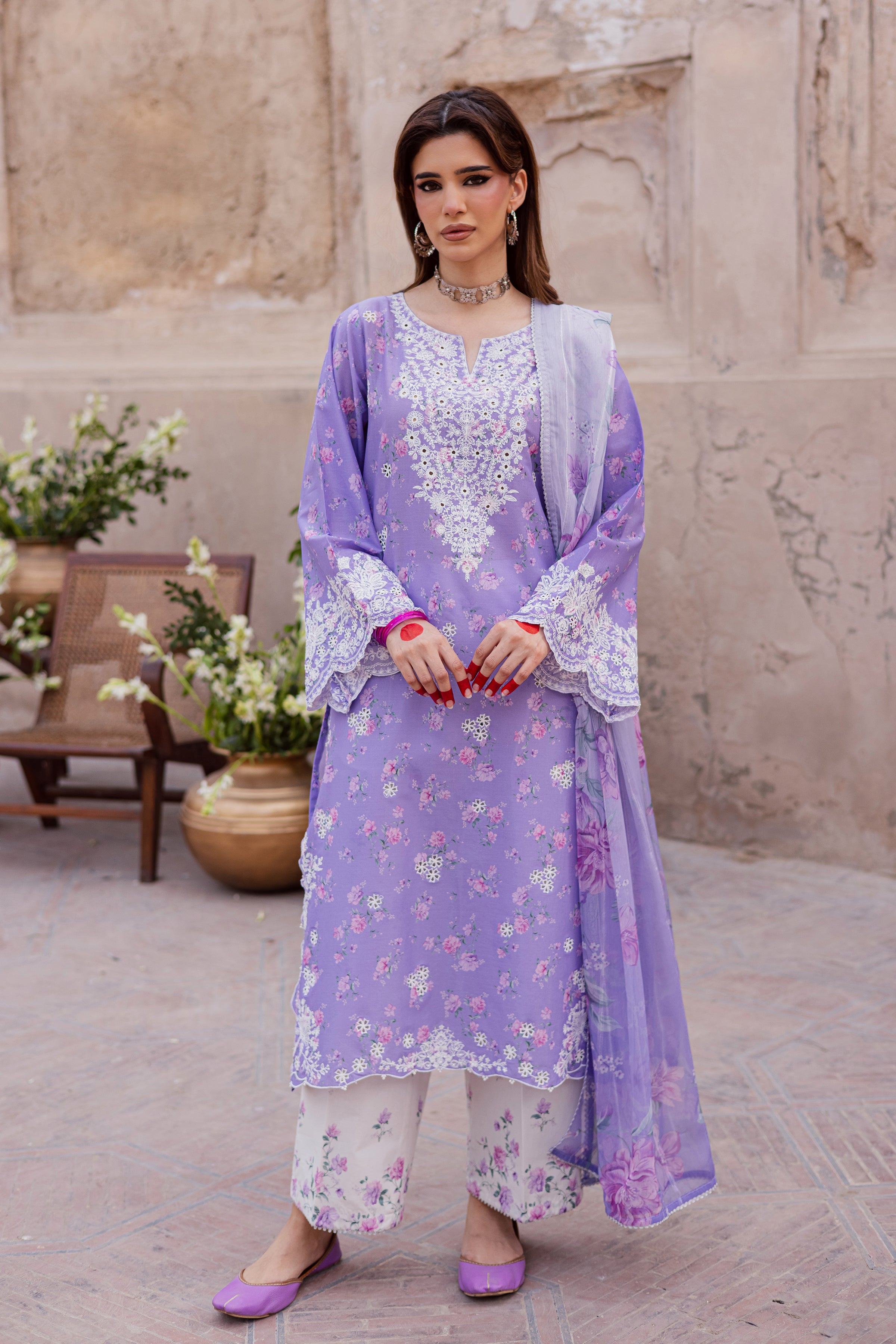 Lilac Luna 3Pc - Festive Eid Prints BATIKEID2026 BATIK XS / Lilac / Lawn-S / Lilac / Lawn-M / Lilac / Lawn-L / Lilac / Lawn-XL / Lilac / Lawn
