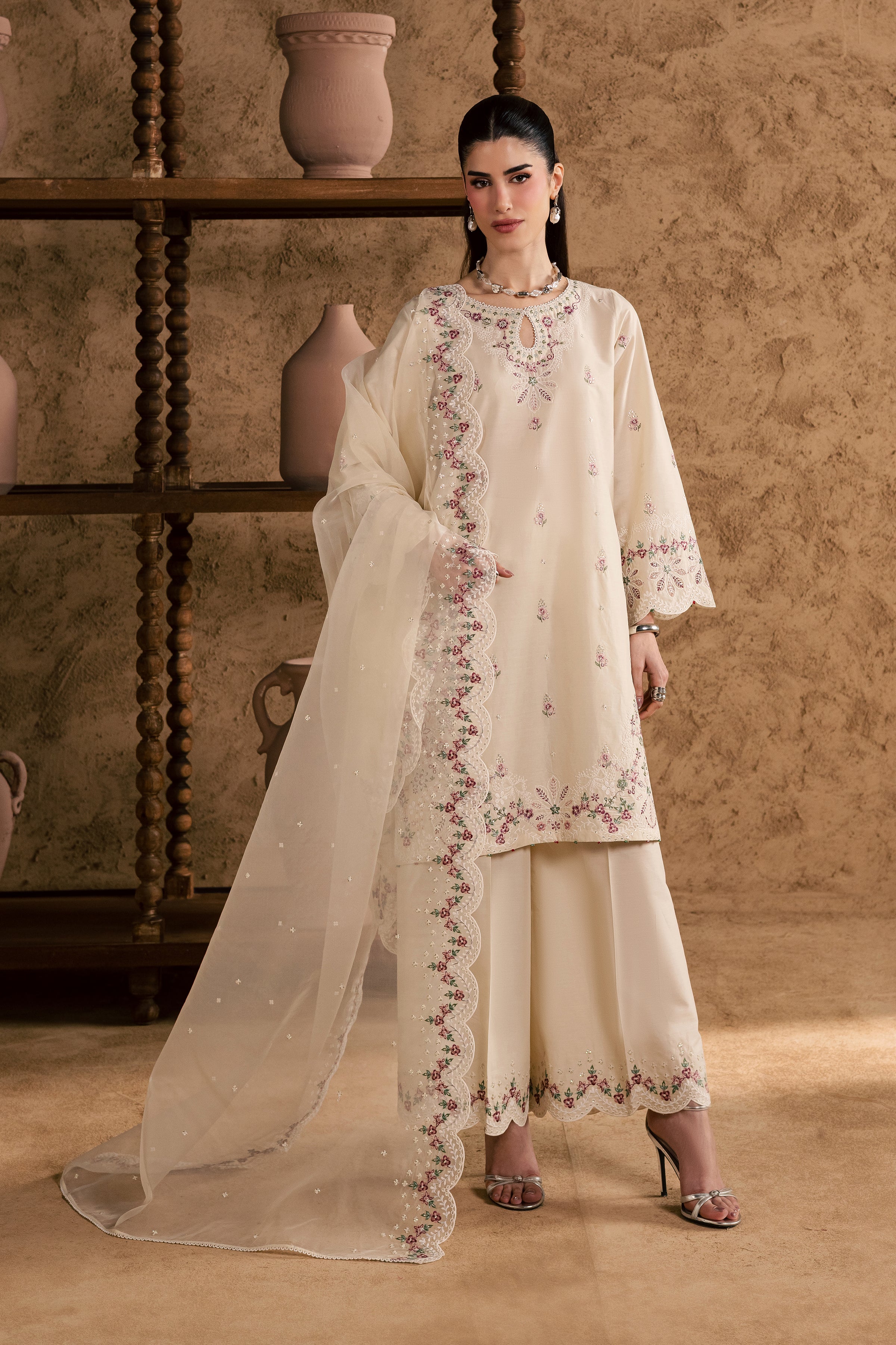 Madrid 3Pc - Festive Eid Pret BATIKEID2026 BATIK XS / Ivory / Giza-S / Ivory / Giza-M / Ivory / Giza-L / Ivory / Giza-XL / Ivory / Giza