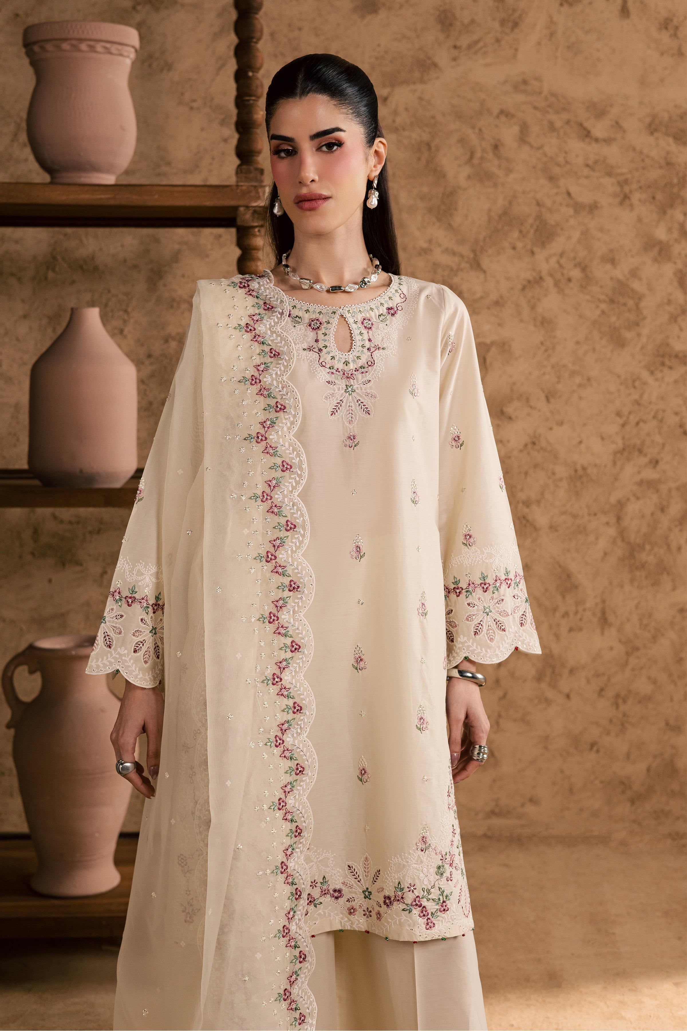 Madrid 3Pc - Festive Eid Pret BATIKEID2026 BATIK XS / Ivory / Giza-S / Ivory / Giza-M / Ivory / Giza-L / Ivory / Giza-XL / Ivory / Giza