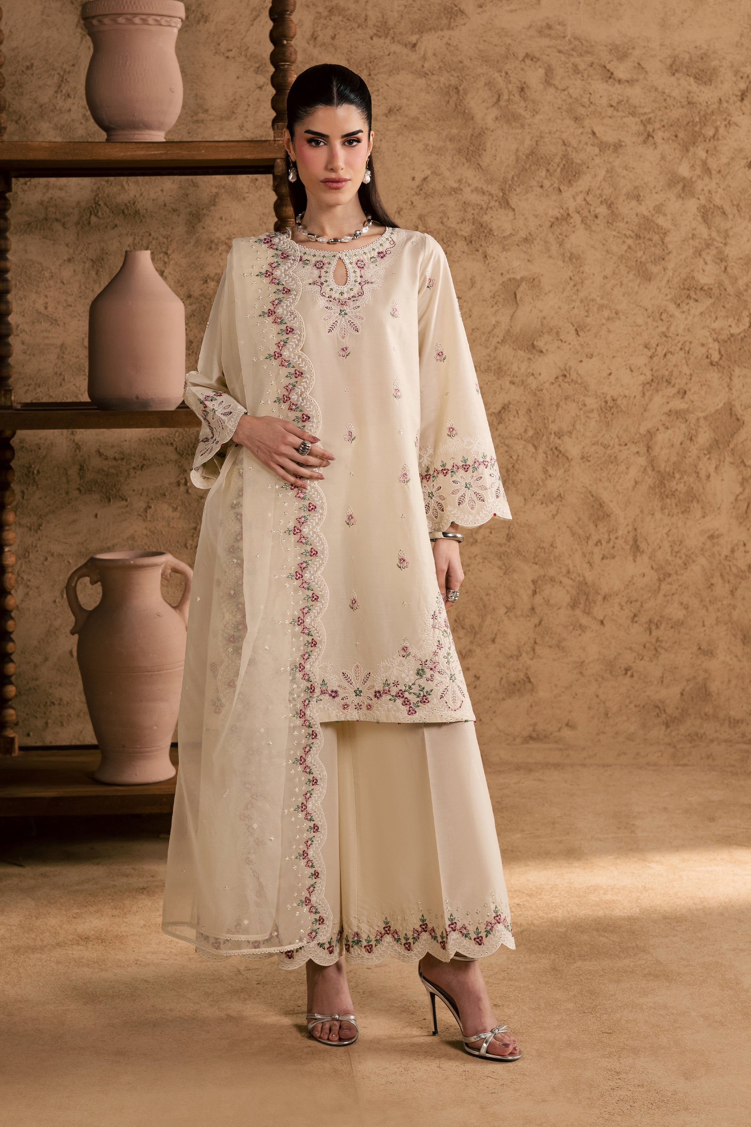 Madrid 3Pc - Festive Eid Pret BATIKEID2026 BATIK XS / Ivory / Giza-S / Ivory / Giza-M / Ivory / Giza-L / Ivory / Giza-XL / Ivory / Giza