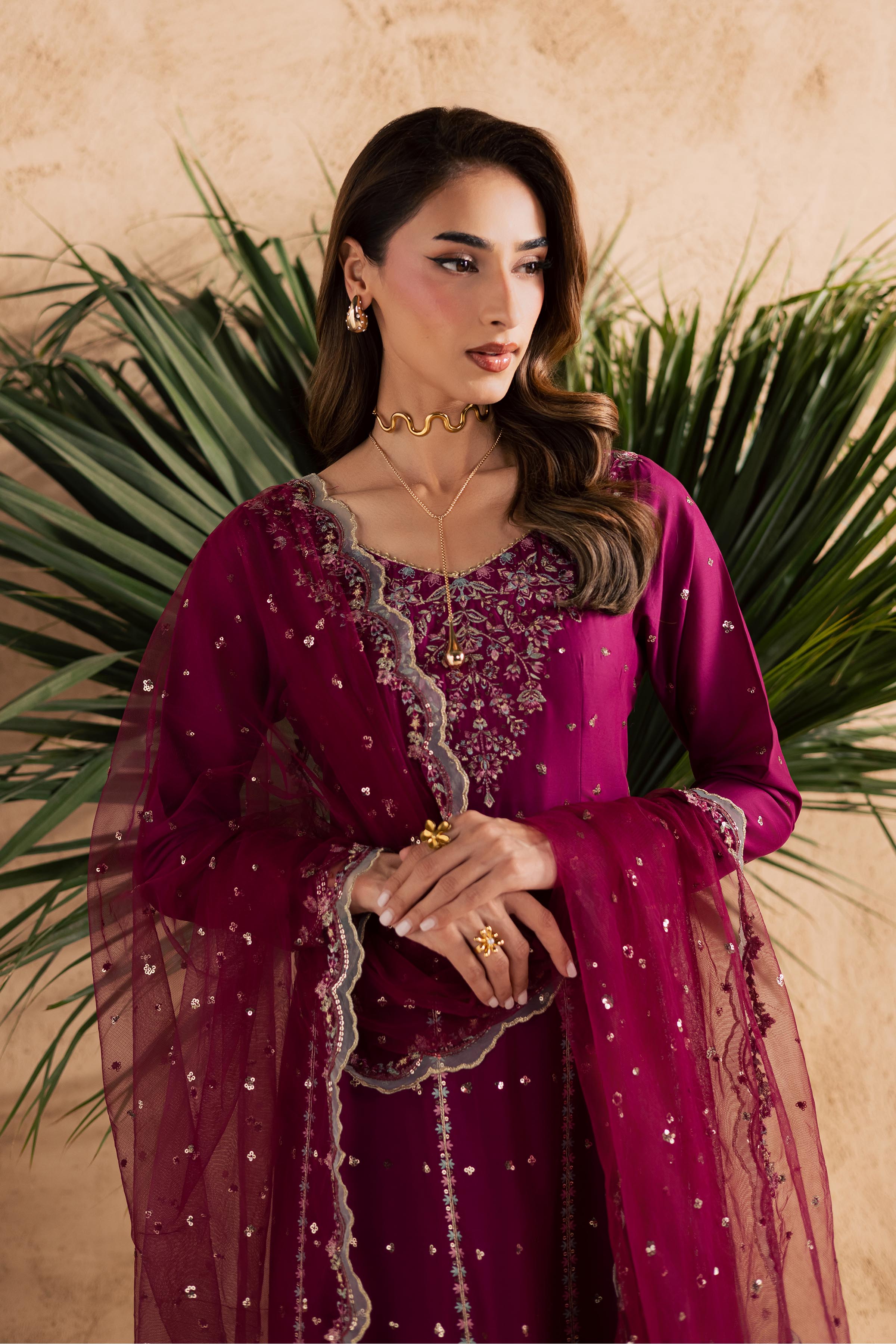 Magenta Blue 3Pc - Embroidered Festive Pret BATIKSS26 BATIK XS / Magenta / Pima Lawn-S / Magenta / Pima Lawn-M / Magenta / Pima Lawn-L / Magenta / Pima Lawn-XL / Magenta / Pima Lawn