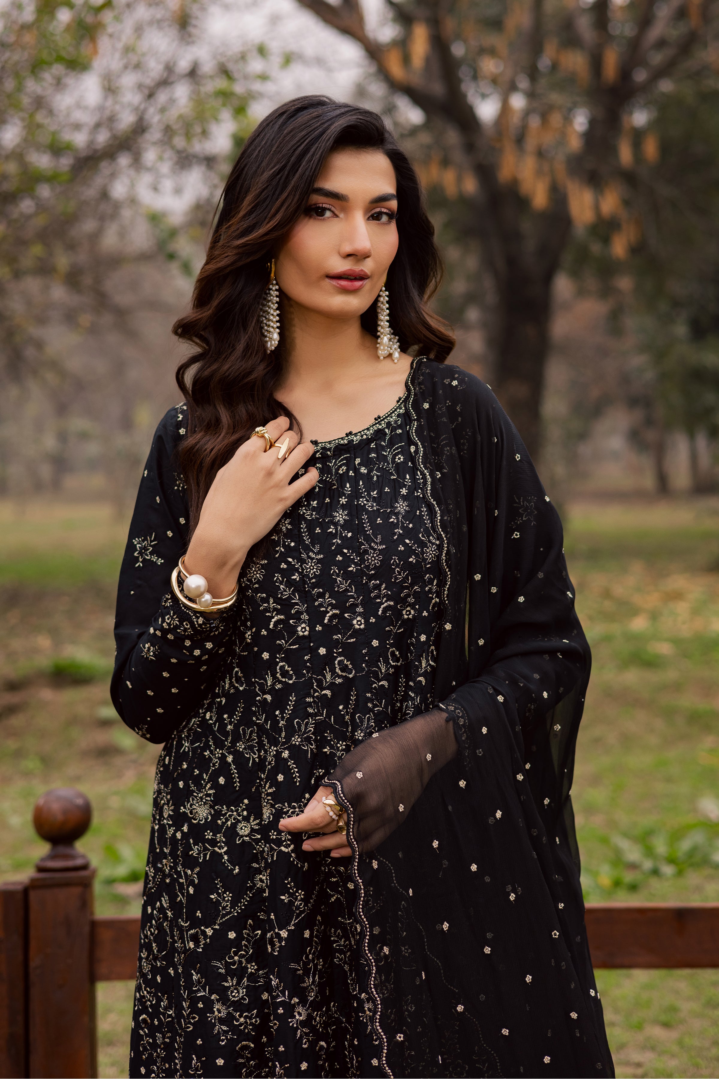 Mah e Nur 3Pc - Festive Embroidered Lawn BATIKEID2026 BATIK XS / Black / Pima Lawn-S / Black / Pima Lawn-M / Black / Pima Lawn-L / Black / Pima Lawn-XL / Black / Pima Lawn