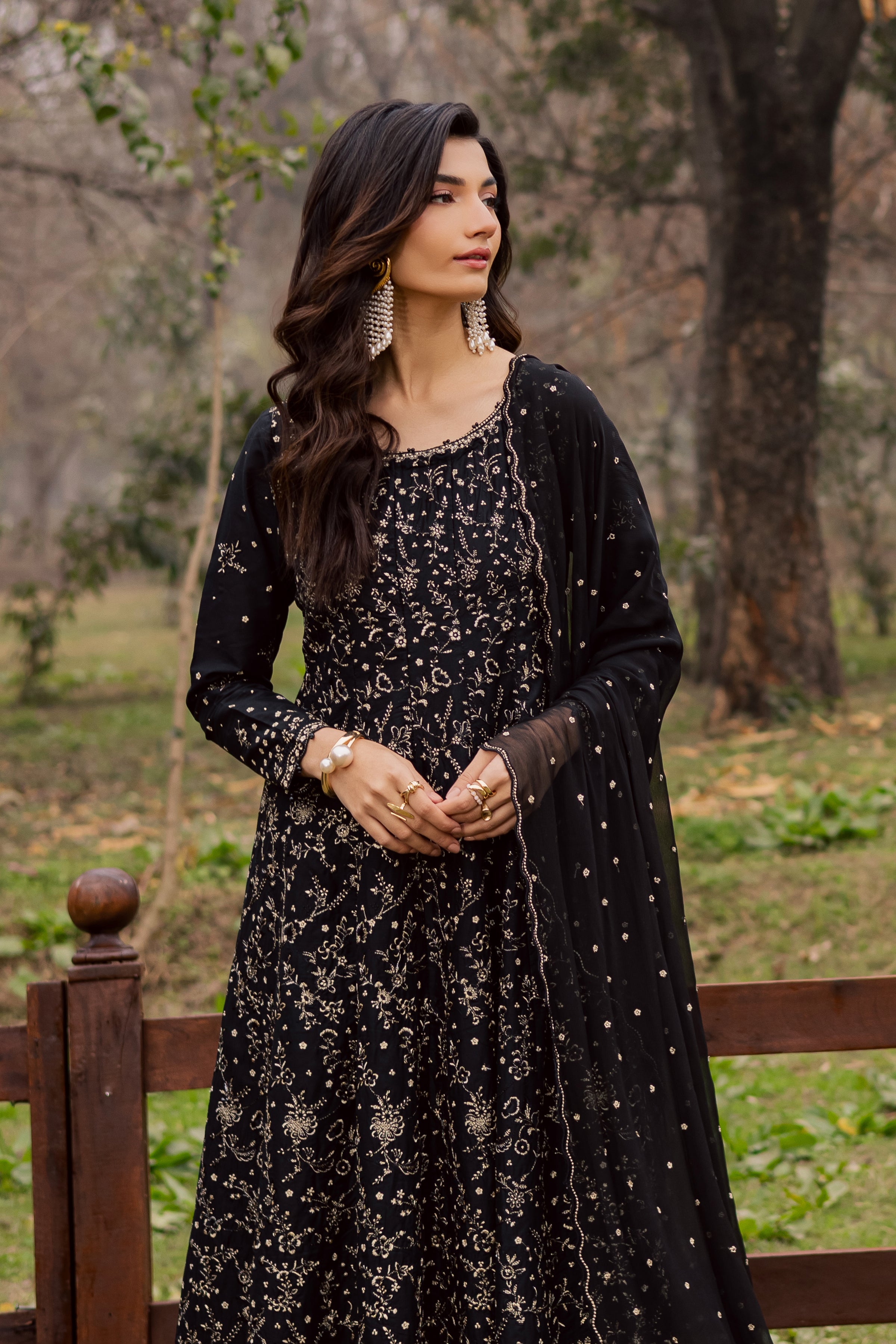 Mah e Nur 3Pc - Festive Embroidered Lawn BATIKEID2026 BATIK XS / Black / Pima Lawn-S / Black / Pima Lawn-M / Black / Pima Lawn-L / Black / Pima Lawn-XL / Black / Pima Lawn