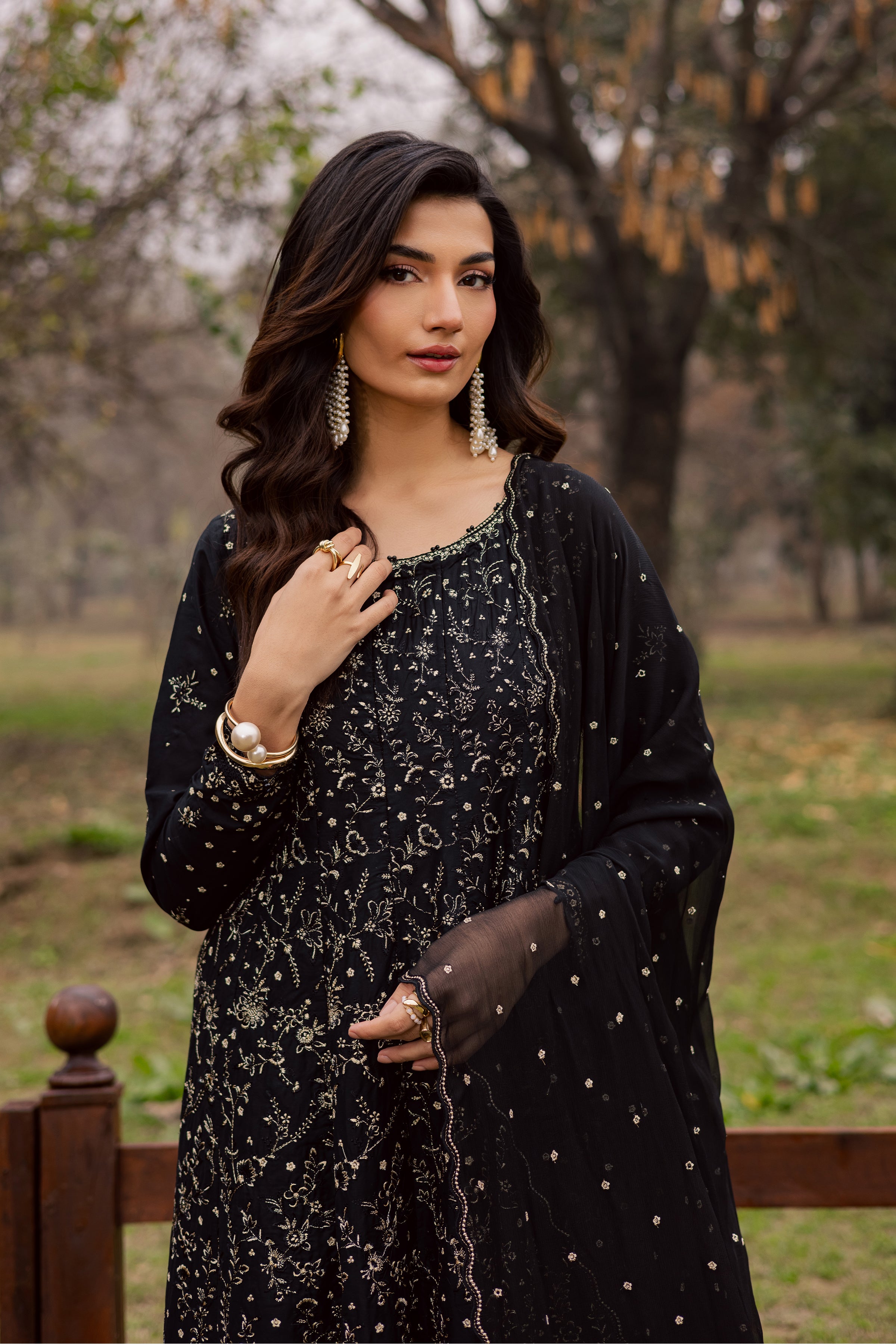 Mah e Nur 3Pc - Festive Embroidered Lawn BATIKEID2026 BATIK XS / Black / Pima Lawn-S / Black / Pima Lawn-M / Black / Pima Lawn-L / Black / Pima Lawn-XL / Black / Pima Lawn