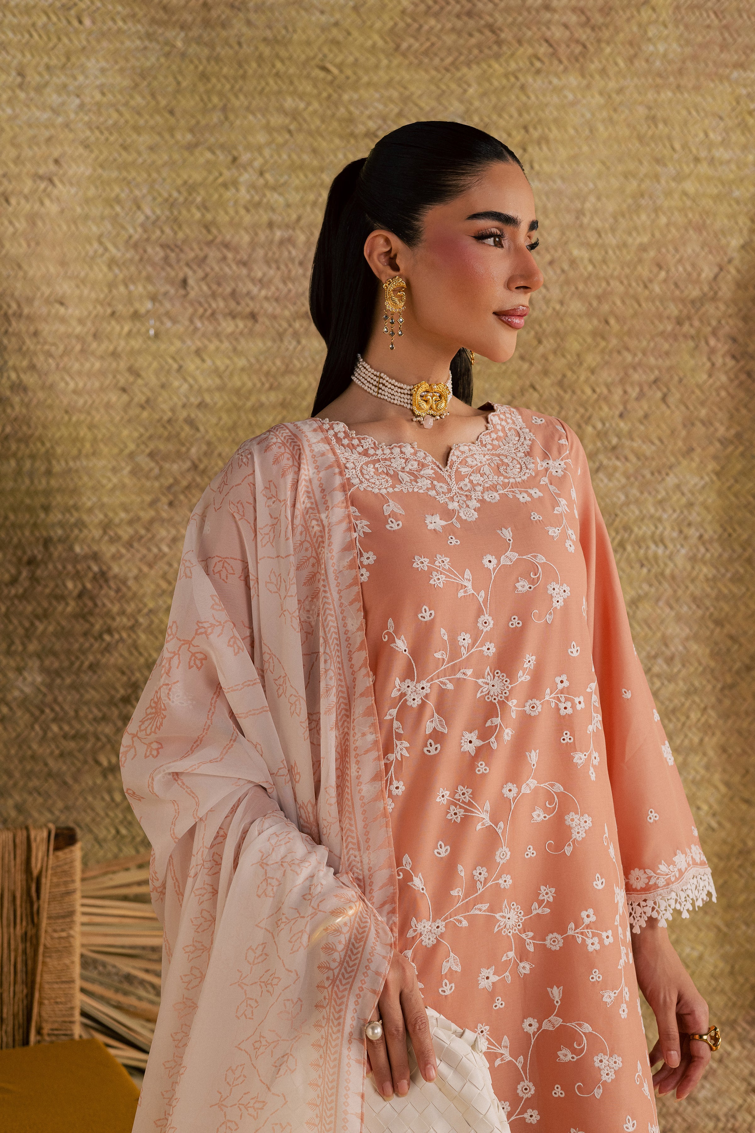 Maiza 3Pc - Festive Eid Pret BATIKSS26 BATIK XS / Peach / Pima Lawn-S / Peach / Pima Lawn-M / Peach / Pima Lawn-L / Peach / Pima Lawn-XL / Peach / Pima Lawn