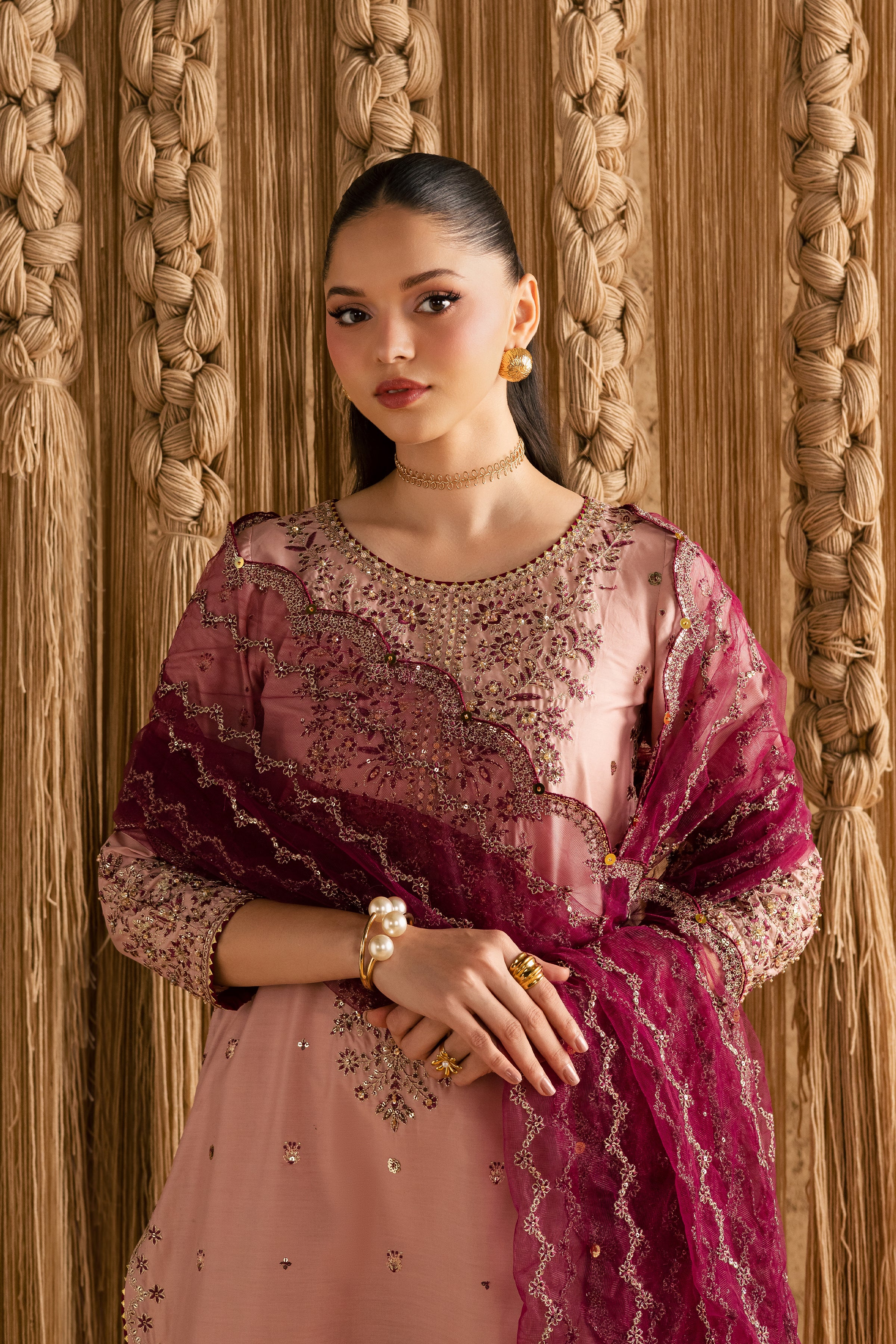 Malaal 3Pc - Festive Eid Pret BATIKEID2026 BATIK XS / Taffy Pink / Giza-S / Taffy Pink / Giza-M / Taffy Pink / Giza-L / Taffy Pink / Giza-XL / Taffy Pink / Giza