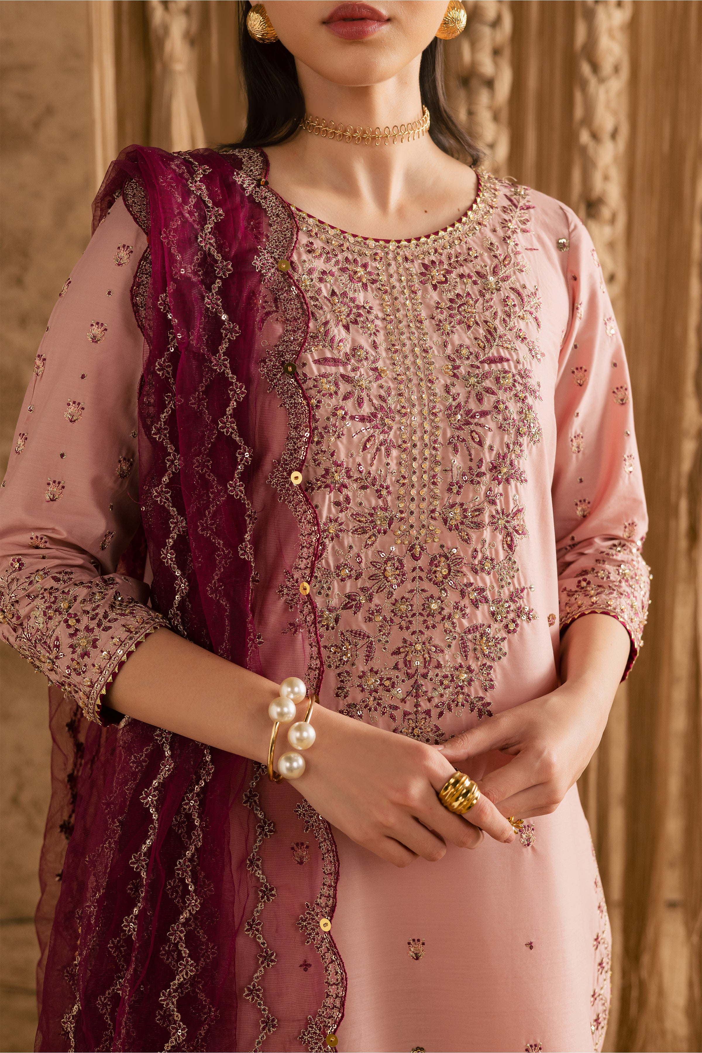 Malaal 3Pc - Festive Eid Pret BATIKEID2026 BATIK XS / Taffy Pink / Giza-S / Taffy Pink / Giza-M / Taffy Pink / Giza-L / Taffy Pink / Giza-XL / Taffy Pink / Giza