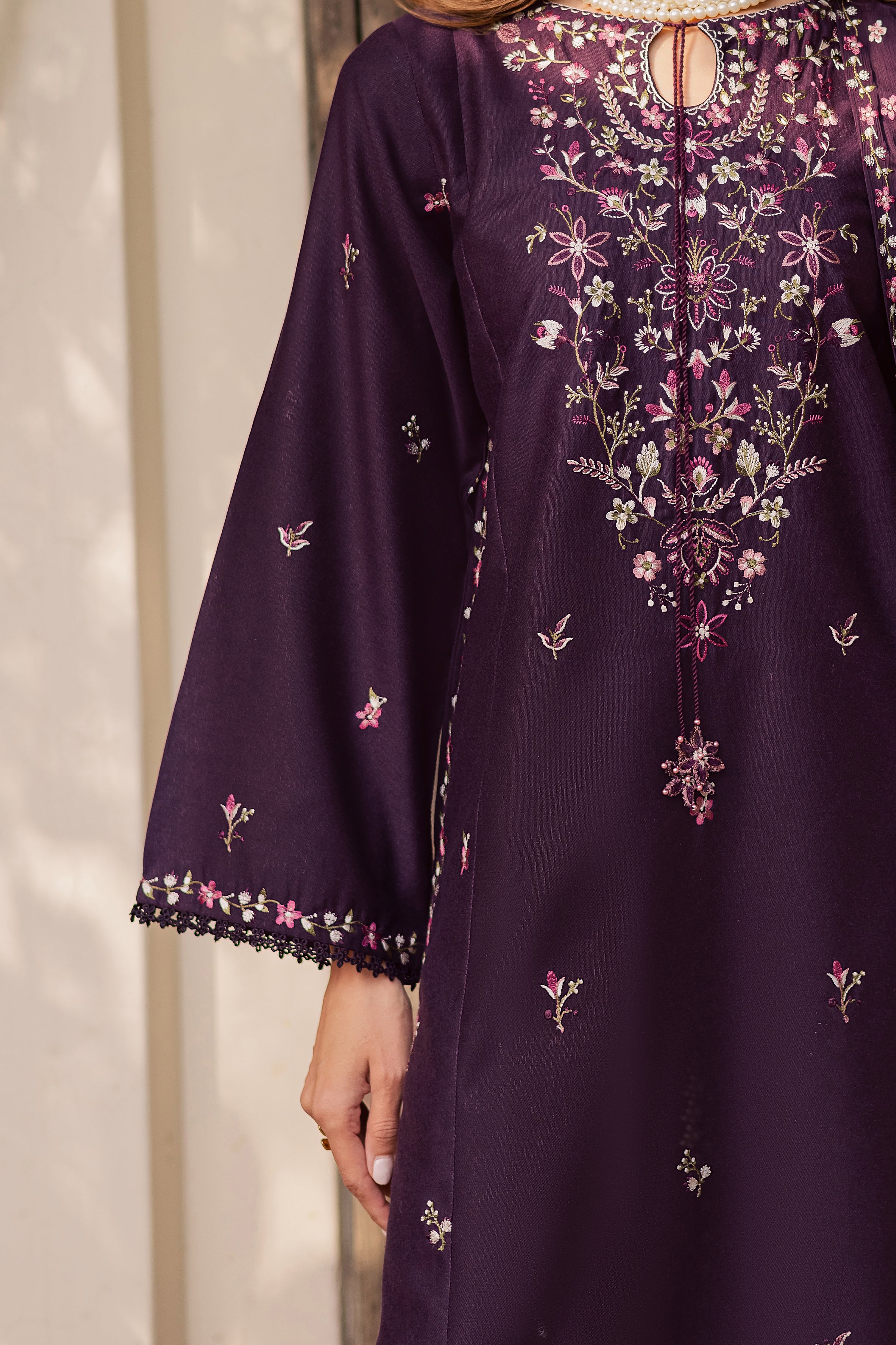 Malam 3Pc - Embroidered Festive Pret BATIK WINTER PRET 2025 BATIK XS / Egg Plant / Textured Cotton-S / Egg Plant / Textured Cotton-M / Egg Plant / Textured Cotton-L / Egg Plant / Textured Cotton-XL / Egg Plant / Textured Cotton