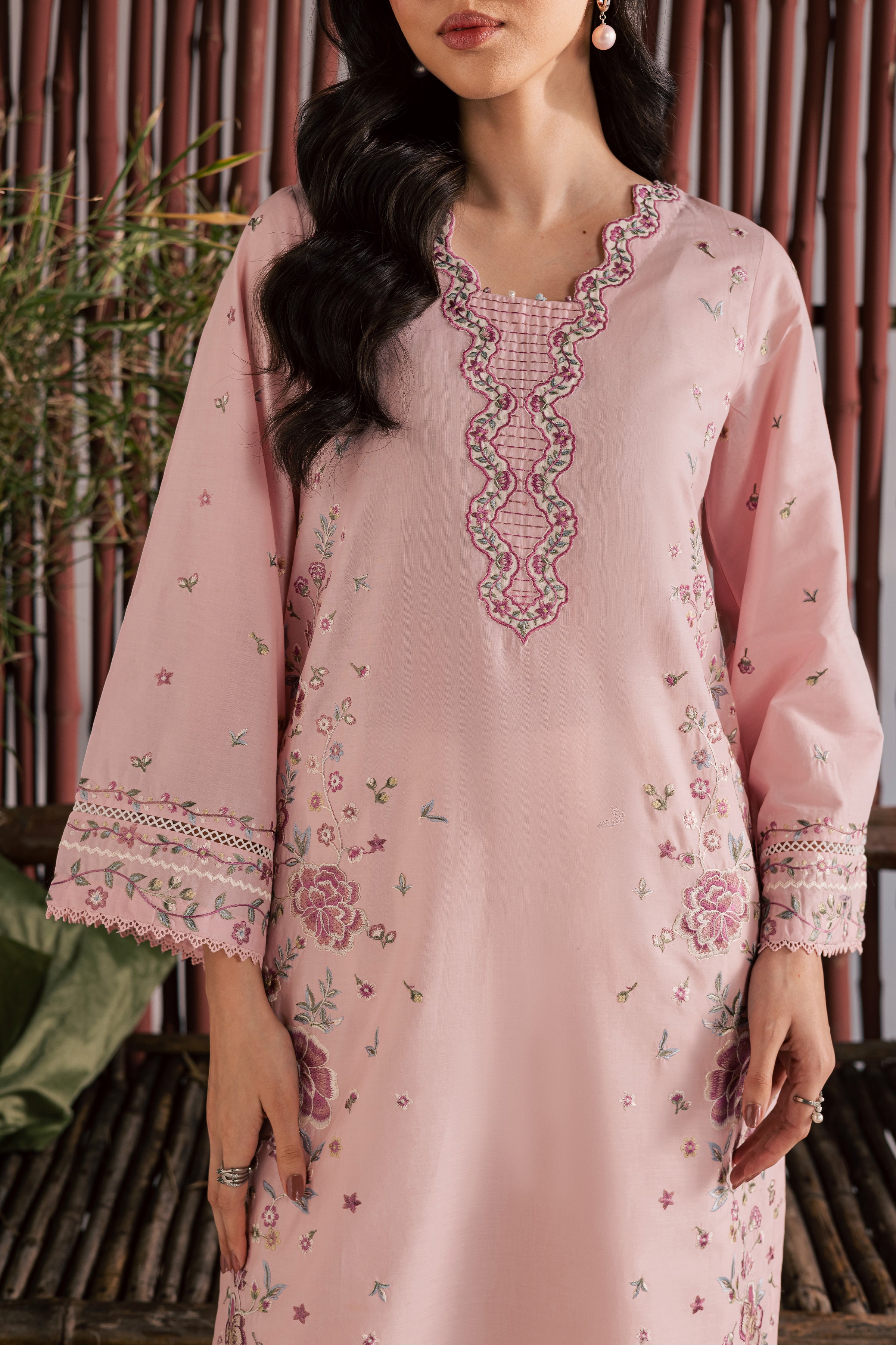 Mallow 2Pc - Embroidered Lawn Dress EverydayEdit26 BATIK XS / Powder Pink / Pima Lawn-S / Powder Pink / Pima Lawn-M / Powder Pink / Pima Lawn-L / Powder Pink / Pima Lawn-XL / Powder Pink / Pima Lawn