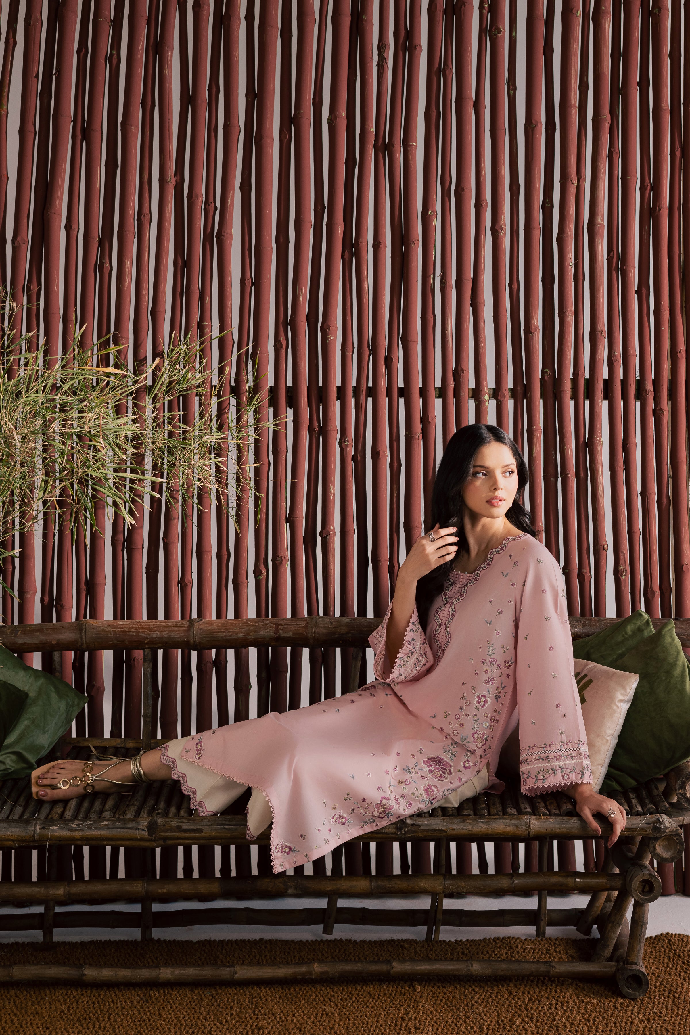Mallow 2Pc - Embroidered Lawn Dress EverydayEdit26 BATIK XS / Powder Pink / Pima Lawn-S / Powder Pink / Pima Lawn-M / Powder Pink / Pima Lawn-L / Powder Pink / Pima Lawn-XL / Powder Pink / Pima Lawn