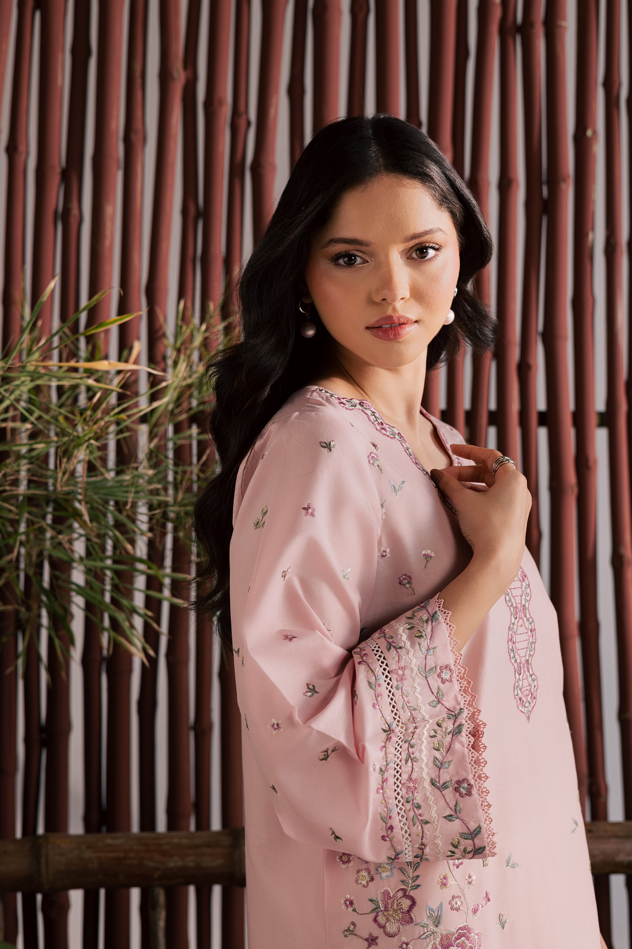 Mallow 2Pc - Embroidered Lawn Dress EverydayEdit26 BATIK XS / Powder Pink / Pima Lawn-S / Powder Pink / Pima Lawn-M / Powder Pink / Pima Lawn-L / Powder Pink / Pima Lawn-XL / Powder Pink / Pima Lawn