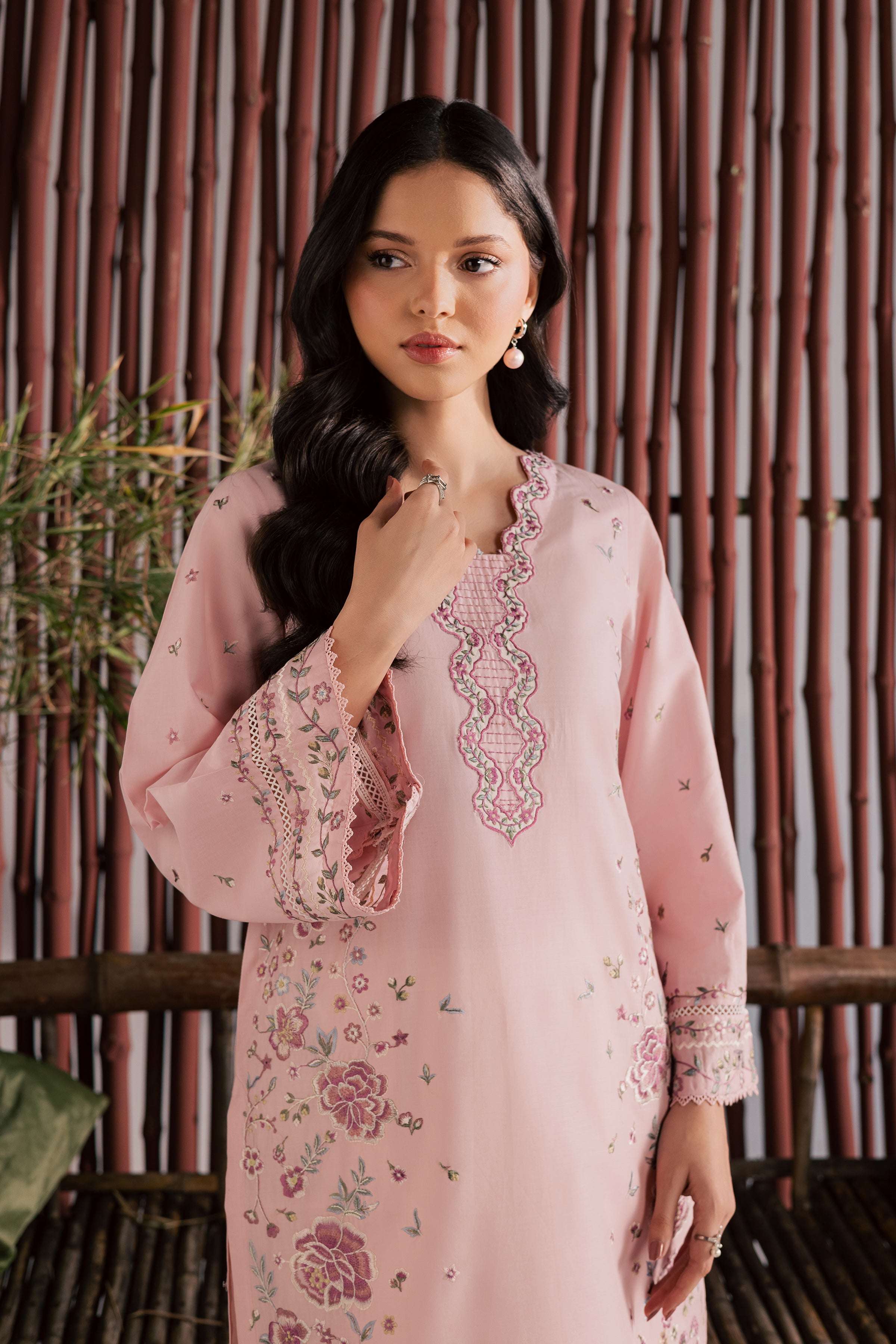 Mallow 2Pc - Embroidered Lawn Dress EverydayEdit26 BATIK XS / Powder Pink / Pima Lawn-S / Powder Pink / Pima Lawn-M / Powder Pink / Pima Lawn-L / Powder Pink / Pima Lawn-XL / Powder Pink / Pima Lawn