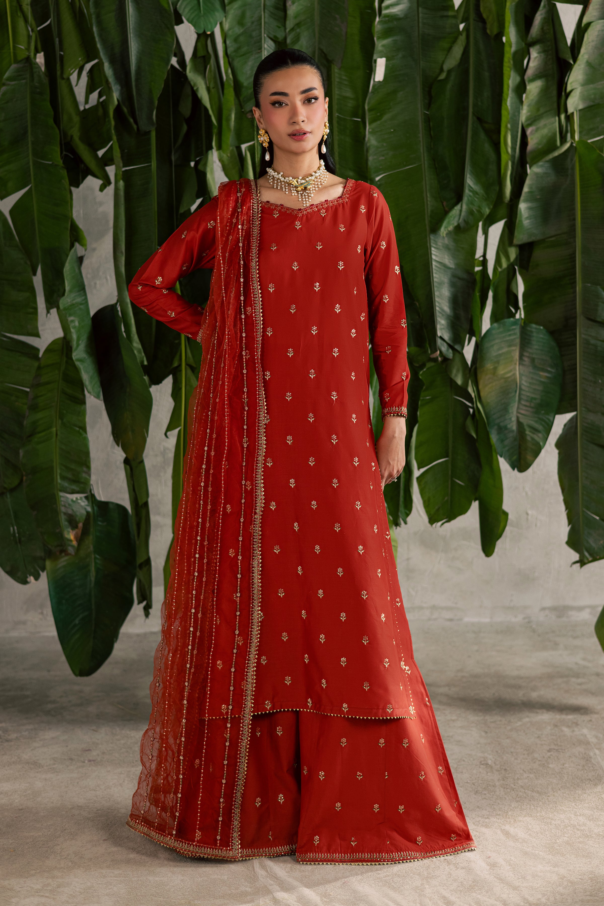 Malta 3Pc - Festive Embroidered Lawn BATIKEID2026 BATIK XS / Deep Rust / Pima Lawn-S / Deep Rust / Pima Lawn-M / Deep Rust / Pima Lawn-L / Deep Rust / Pima Lawn-XL / Deep Rust / Pima Lawn