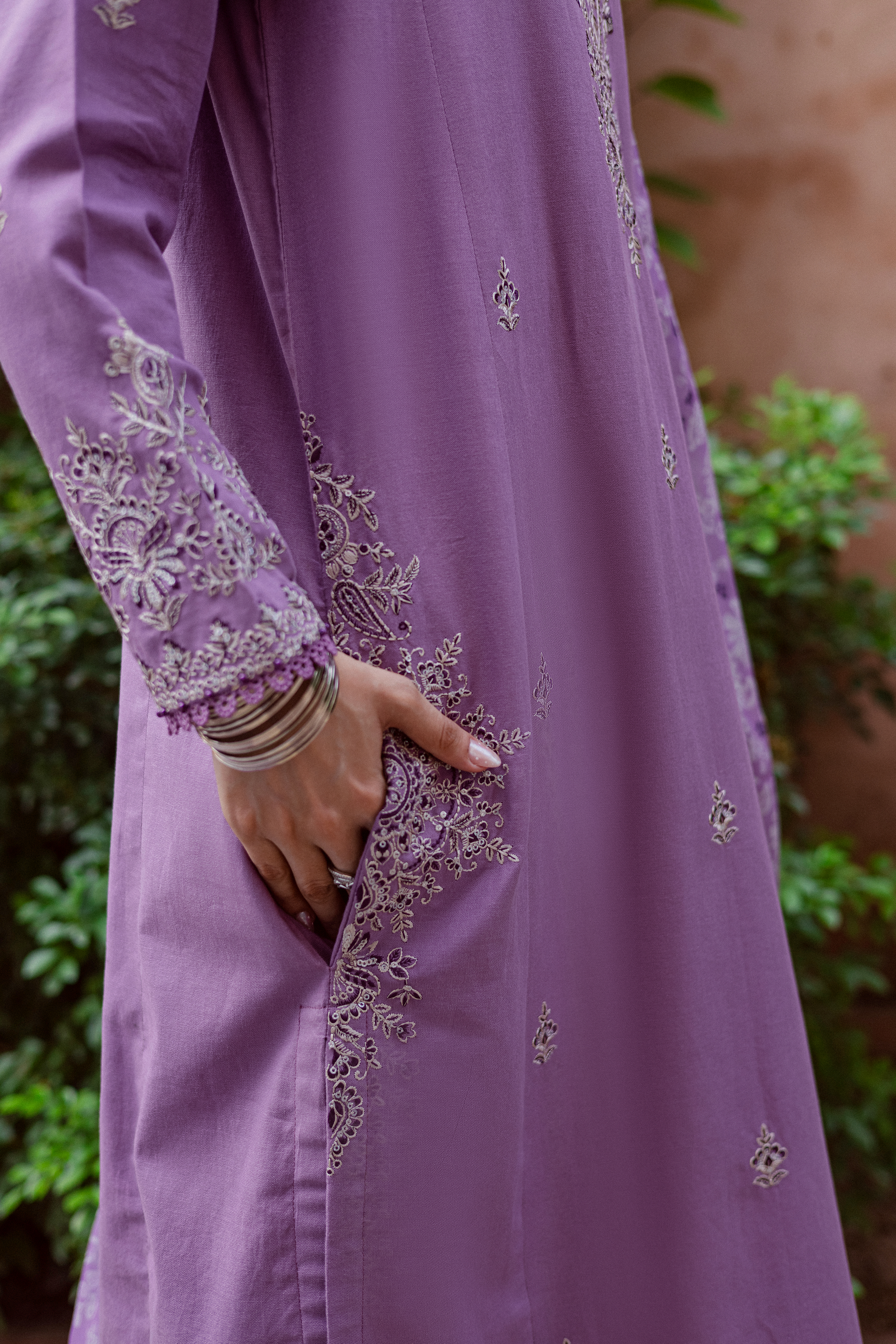 Mandala 3Pc - Embroidered Khaddar Dress BATIK WINTER PRET 2025 BATIK XS / Lavender / Khaddar-S / Lavender / Khaddar-M / Lavender / Khaddar-L / Lavender / Khaddar-XL / Lavender / Khaddar