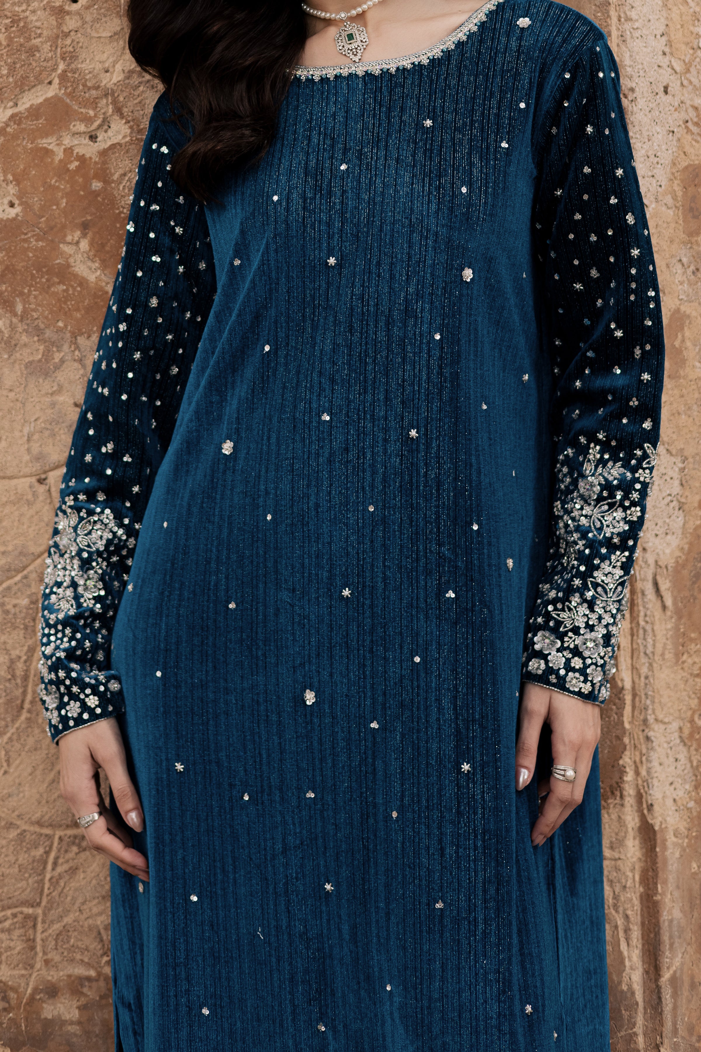 Mandana 2Pc - Velvet Formal Dress BATIKstudio BATIK S / Teal / Velvet-M / Teal / Velvet-L / Teal / Velvet