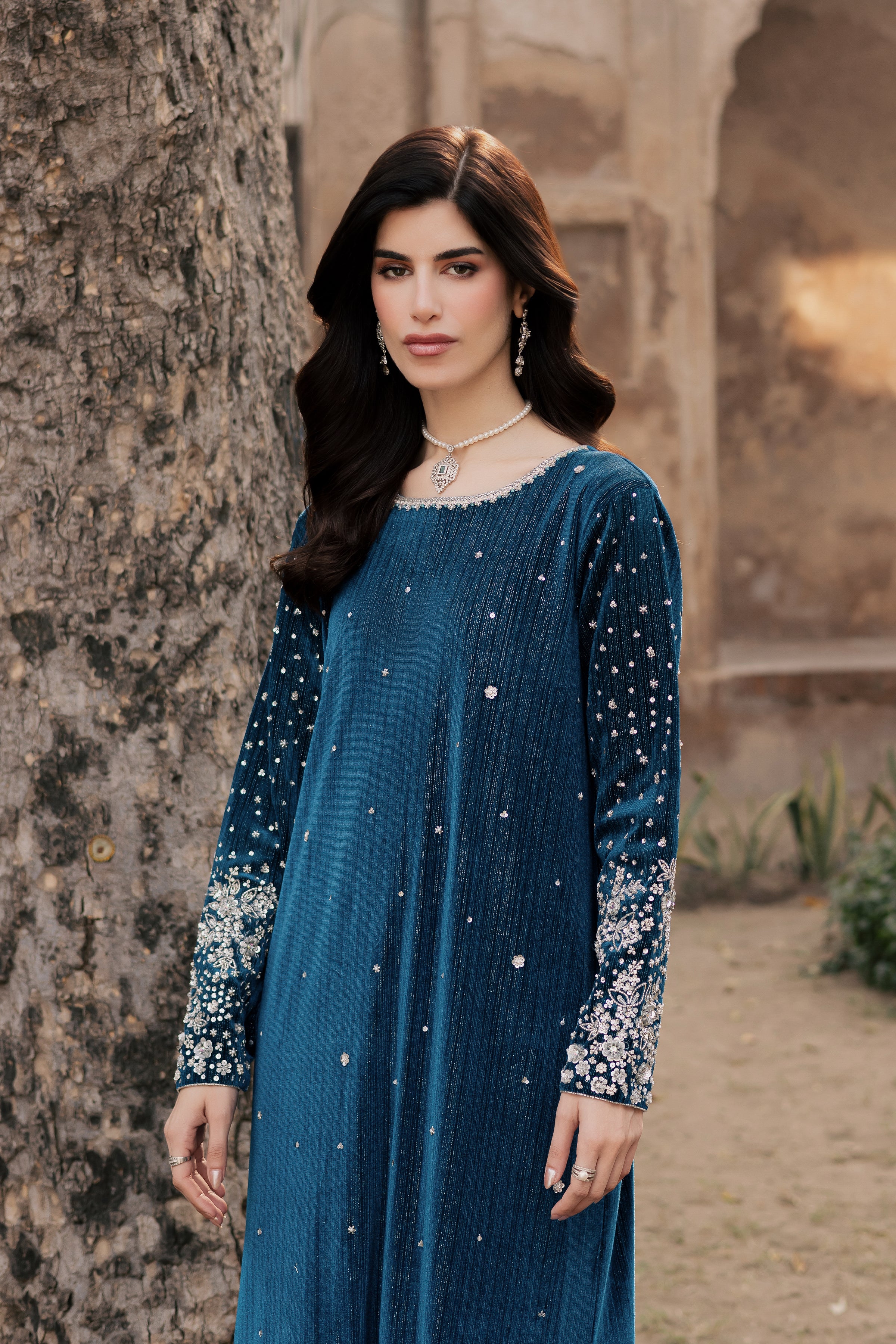 Mandana 2Pc - Velvet Formal Dress BATIKstudio BATIK S / Teal / Velvet-M / Teal / Velvet-L / Teal / Velvet