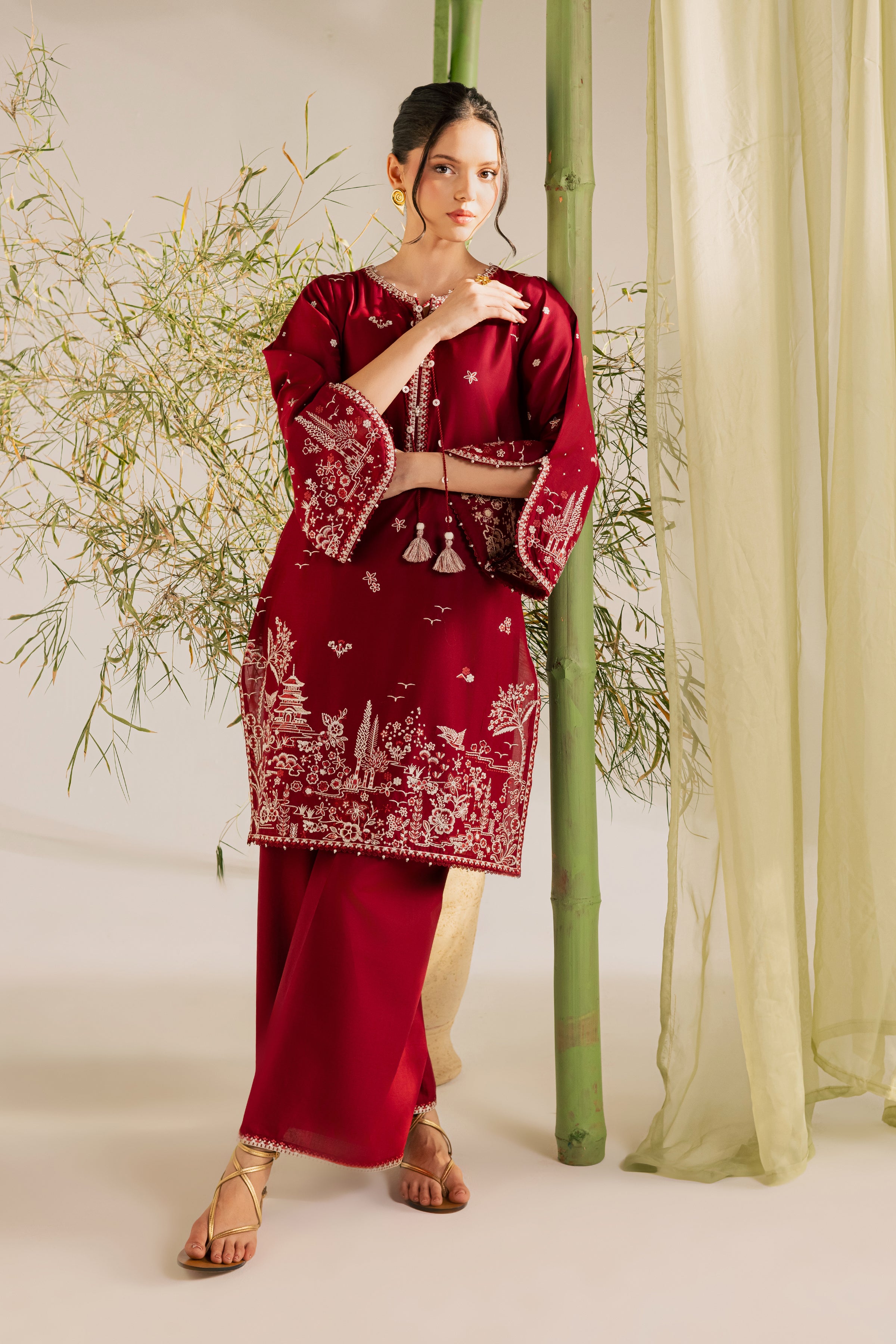 Manzar 2Pc - Embroidered Lawn Dress EverydayEdit26 BATIK XS / Maroon / Pima Lawn-S / Maroon / Pima Lawn-M / Maroon / Pima Lawn-L / Maroon / Pima Lawn-XL / Maroon / Pima Lawn