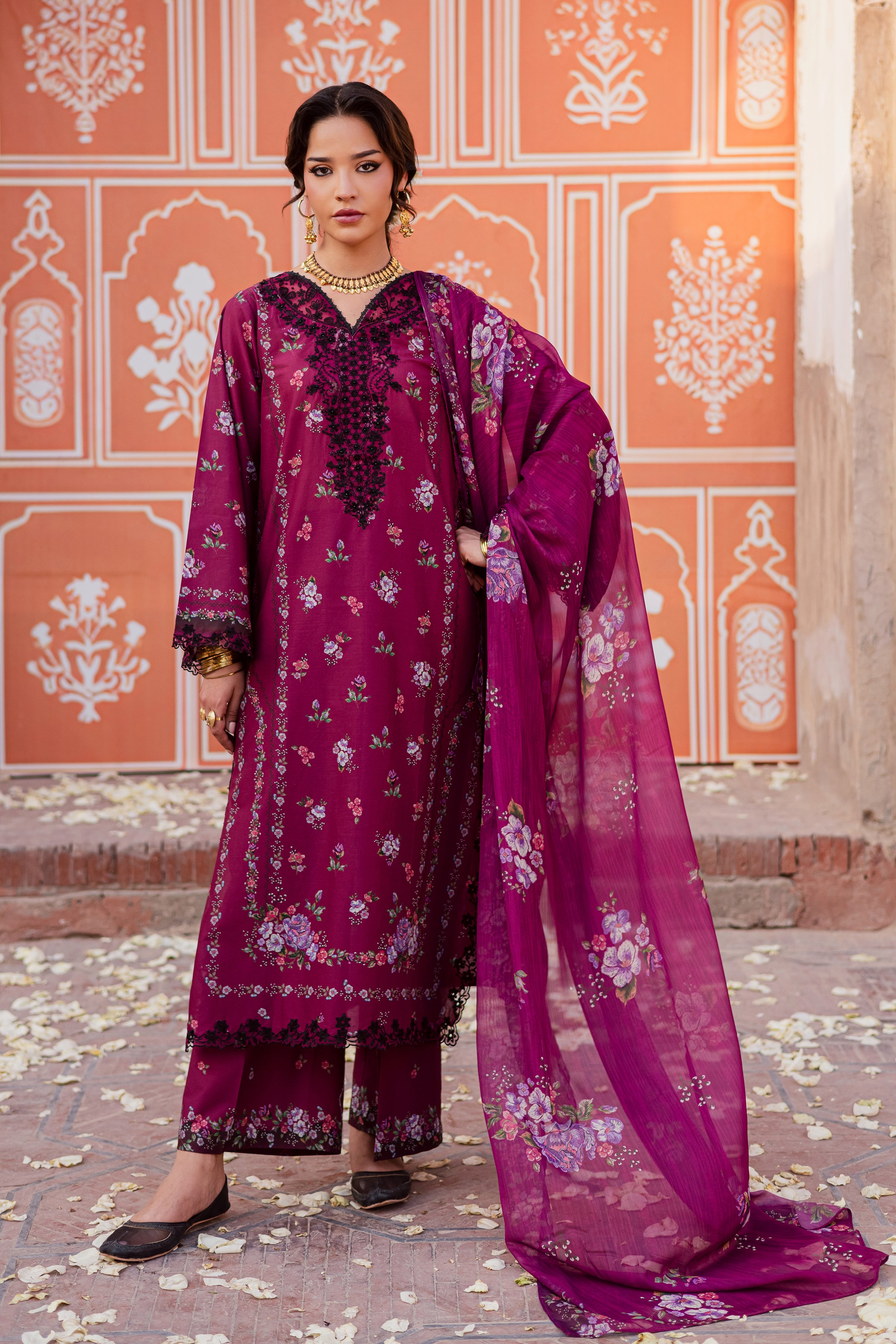 Maren 3Pc - Festive Eid Prints BATIKEID2026 BATIK XS / Pink / Lawn-S / Pink / Lawn-M / Pink / Lawn-L / Pink / Lawn-XL / Pink / Lawn
