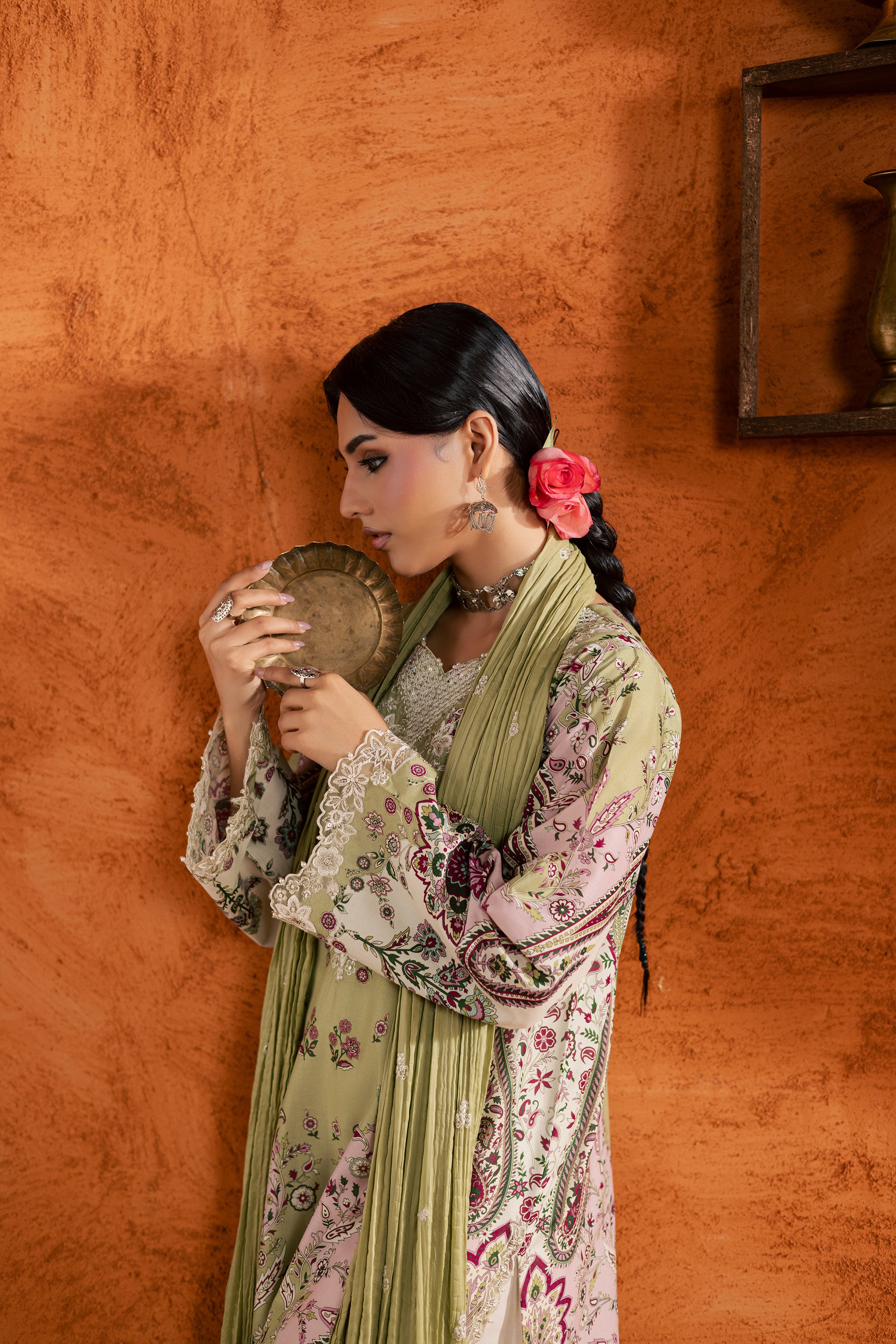 Margot 3Pc - Printed Lawn Dress BATIKEID2026 BATIK XS / Green / Lawn-S / Green / Lawn-M / Green / Lawn-L / Green / Lawn-XL / Green / Lawn
