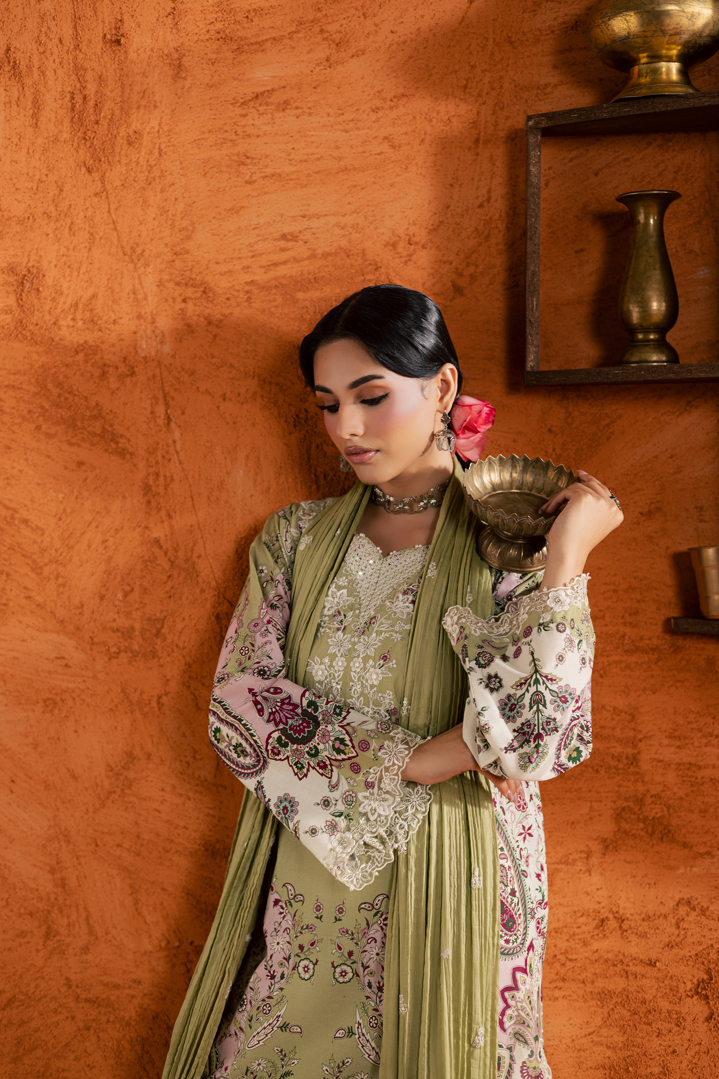 Margot 3Pc - Printed Lawn Dress BATIKEID2026 BATIK XS / Green / Lawn-S / Green / Lawn-M / Green / Lawn-L / Green / Lawn-XL / Green / Lawn