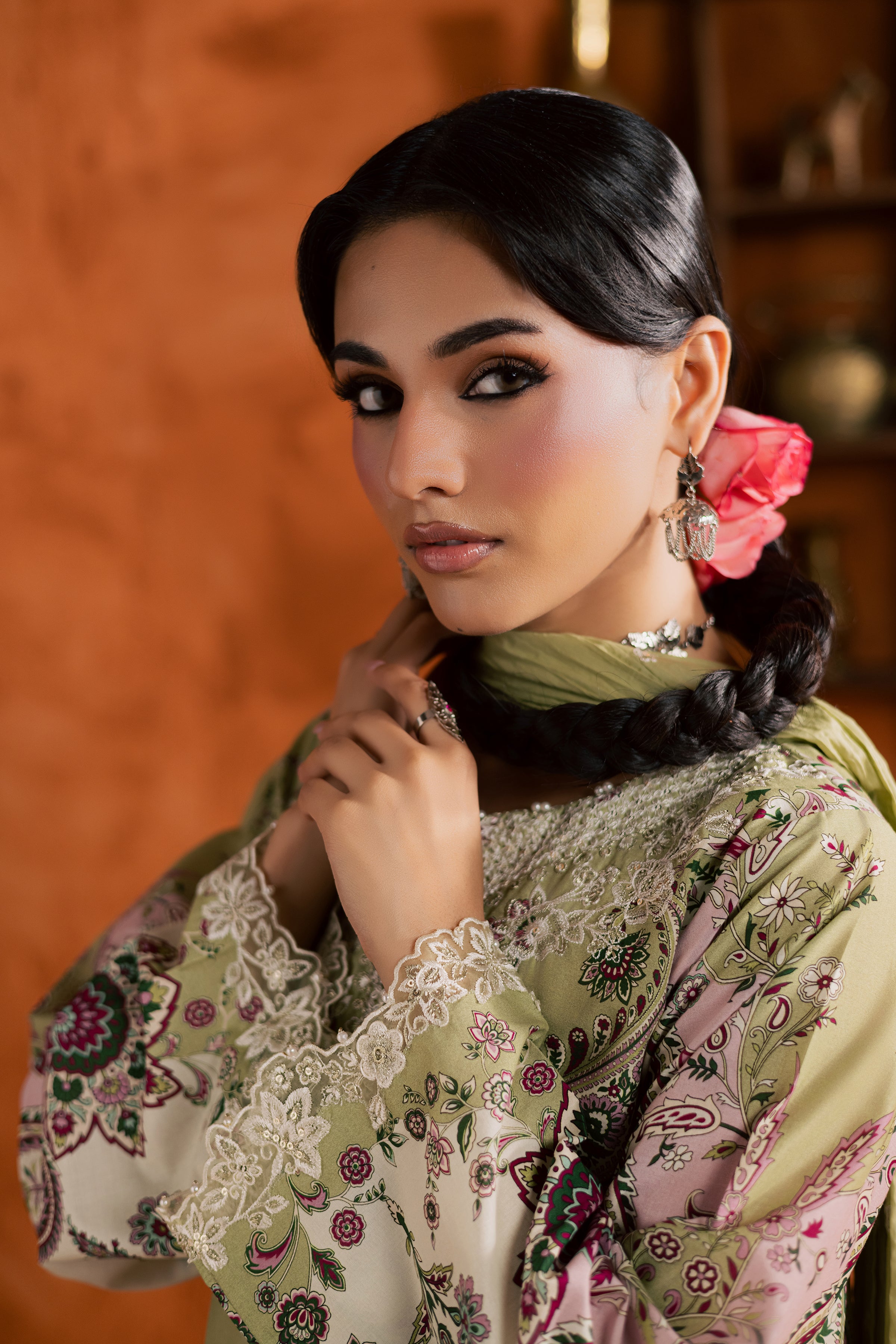 Margot 3Pc - Printed Lawn Dress BATIKEID2026 BATIK XS / Green / Lawn-S / Green / Lawn-M / Green / Lawn-L / Green / Lawn-XL / Green / Lawn