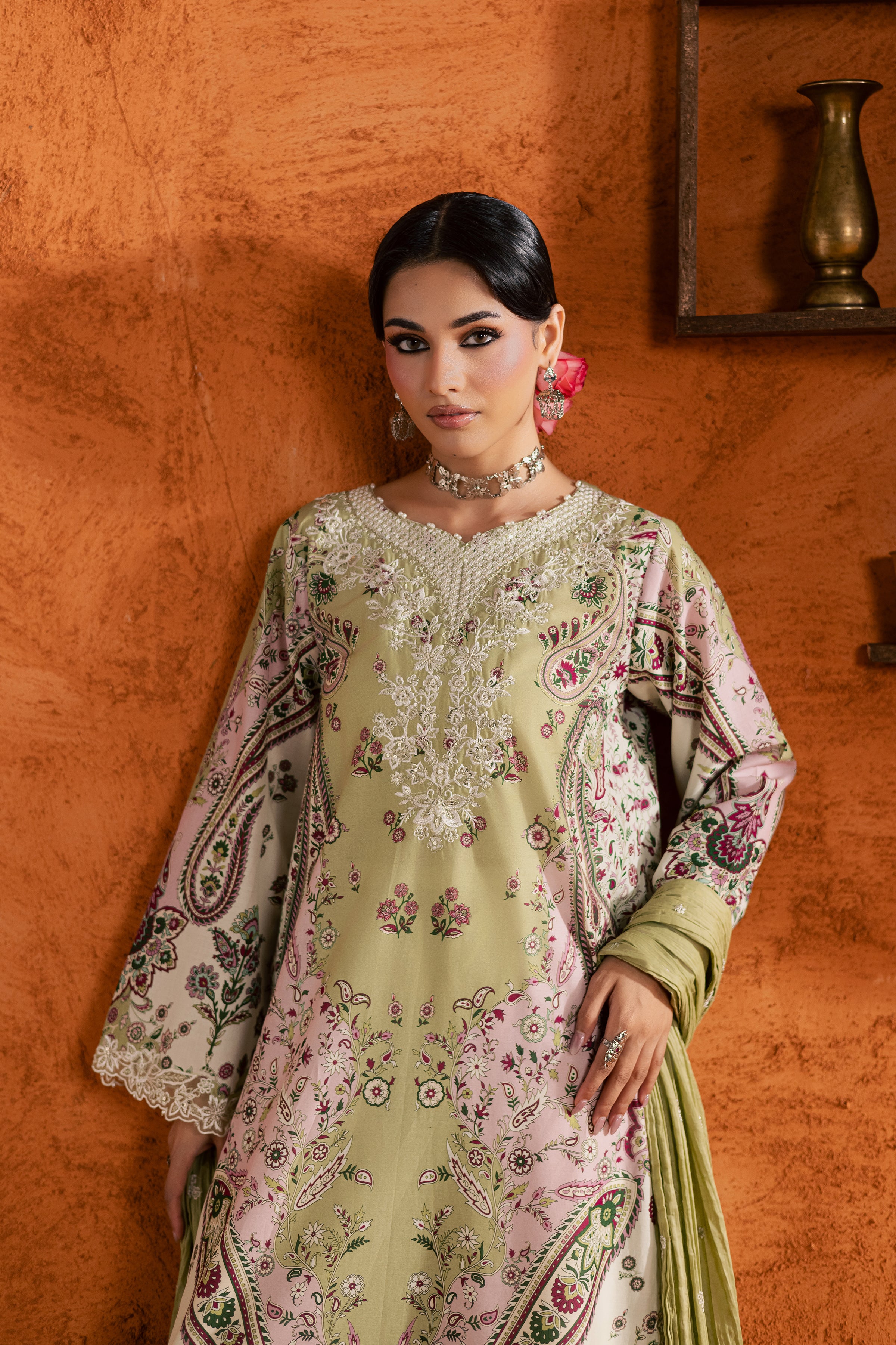 Margot 3Pc - Printed Lawn Dress BATIKEID2026 BATIK XS / Green / Lawn-S / Green / Lawn-M / Green / Lawn-L / Green / Lawn-XL / Green / Lawn