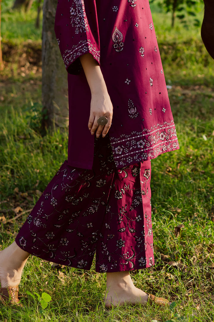 Maroon Berry 2Pc - Embroidered Khaddar Dress BATIK WINTER PRET 2025  BATIK   XS / Beetroot / Khaddar-S / Beetroot / Khaddar-M / Beetroot / Khaddar-L / Beetroot / Khaddar-XL / Beetroot / Khaddar