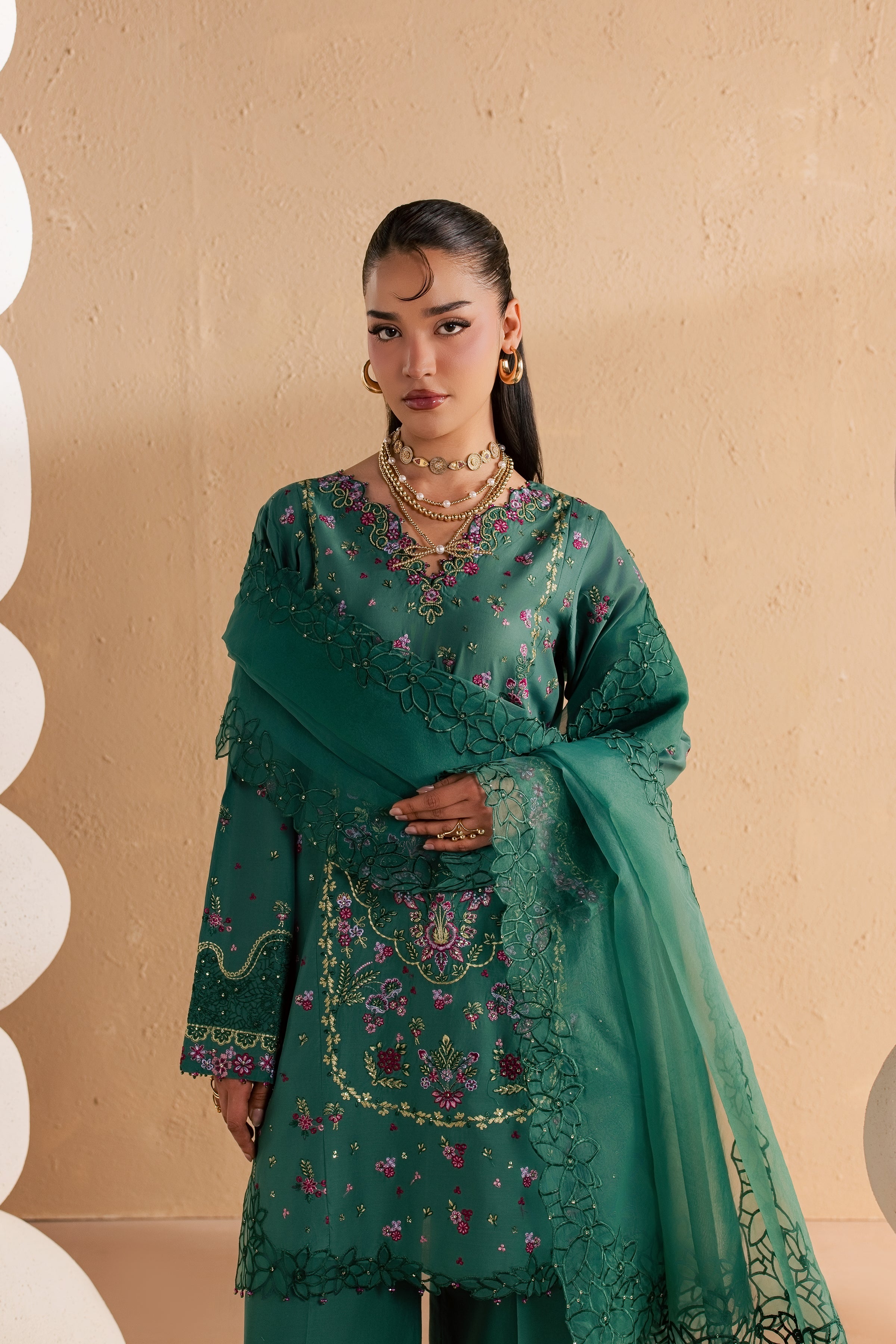 Marvi 3Pc - Festive Embroidered Lawn BATIKSS26 BATIK XS / Antique Green / Pima Lawn-S / Antique Green / Pima Lawn-M / Antique Green / Pima Lawn-L / Antique Green / Pima Lawn-XL / Antique Green / Pima Lawn