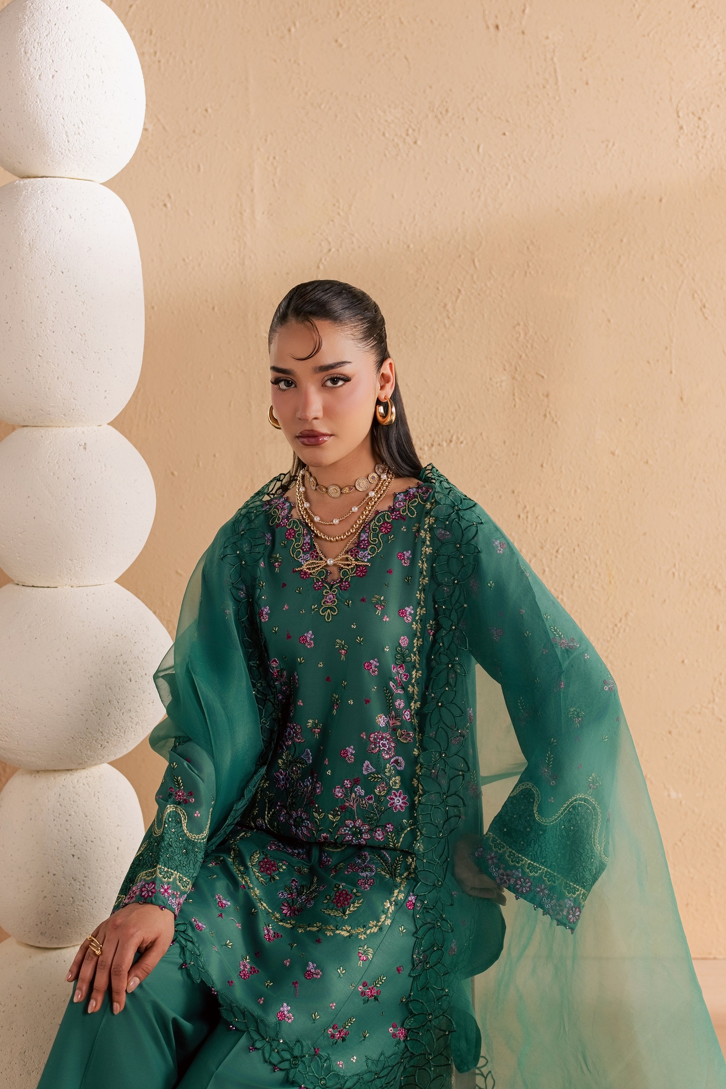 Marvi 3Pc - Festive Embroidered Lawn BATIKSS26 BATIK XS / Antique Green / Pima Lawn-S / Antique Green / Pima Lawn-M / Antique Green / Pima Lawn-L / Antique Green / Pima Lawn-XL / Antique Green / Pima Lawn