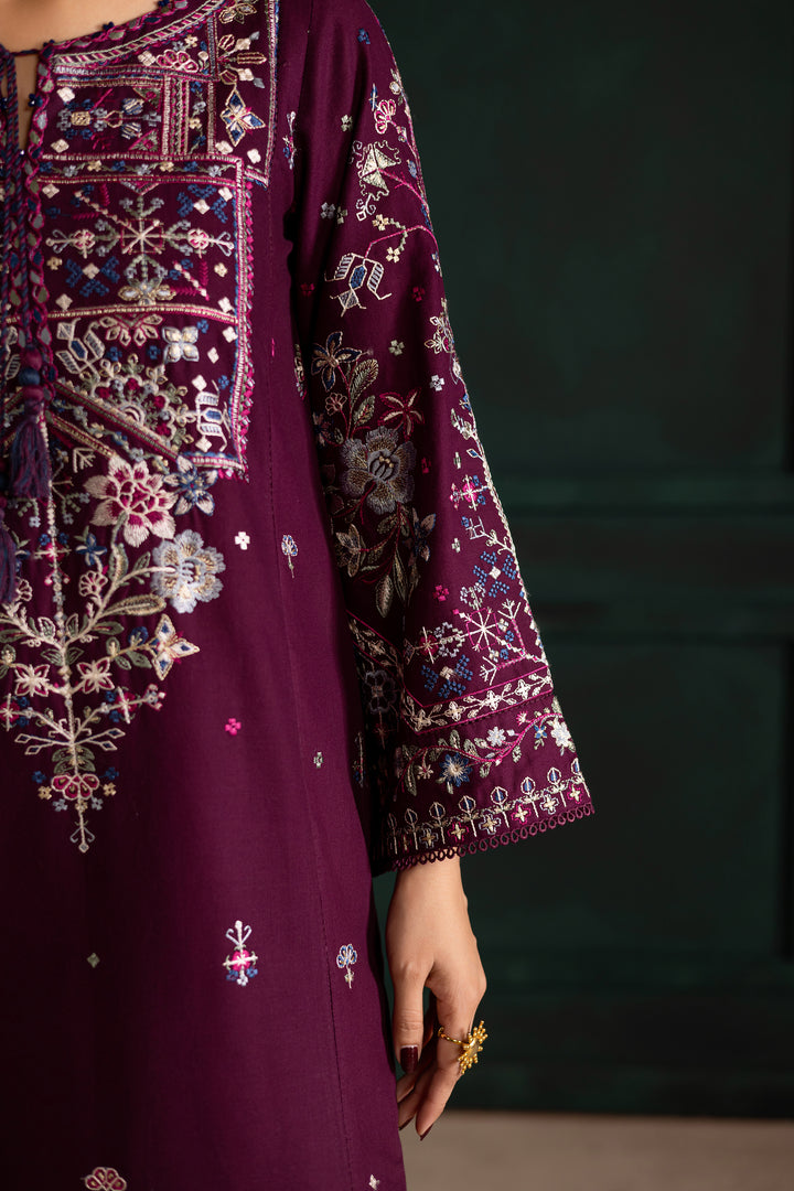 Meg 3Pc - Embroidered Khaddar Dress BATIK WINTER PRET 2025  BATIK   XS / Magenta / Khaddar-S / Magenta / Khaddar-M / Magenta / Khaddar-L / Magenta / Khaddar-XL / Magenta / Khaddar