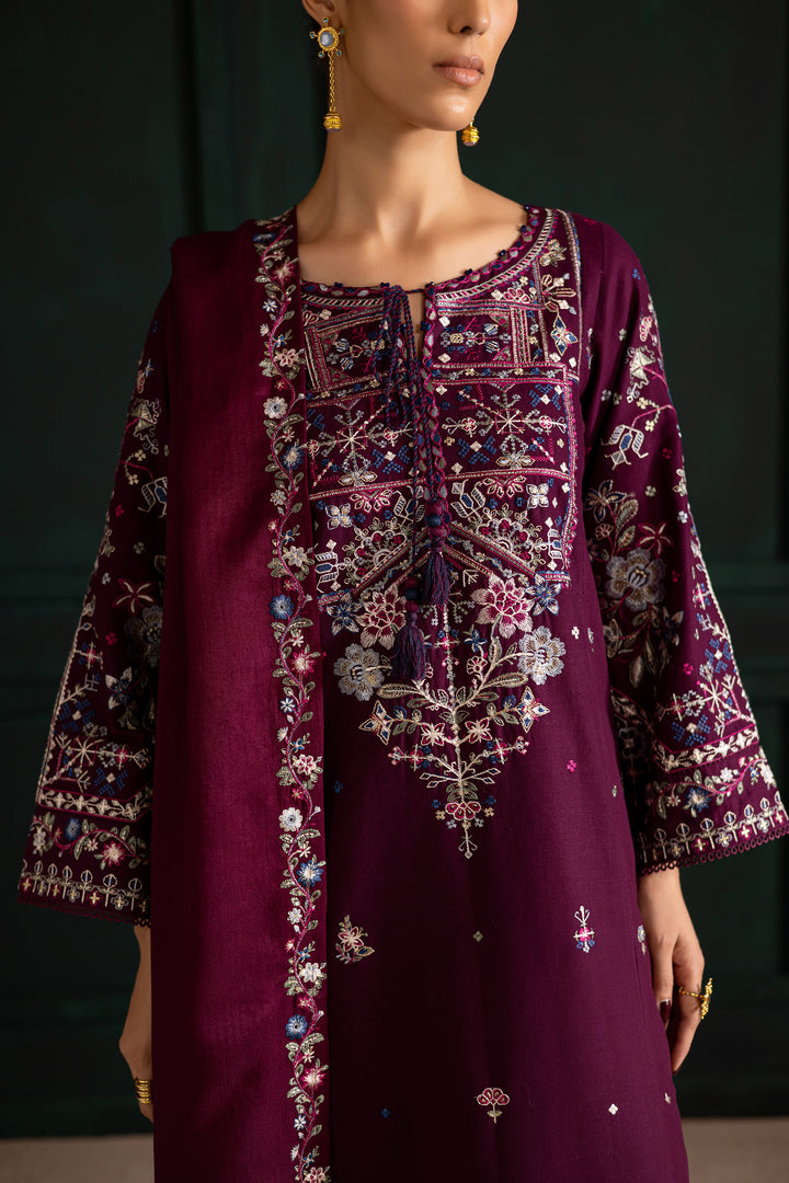 Meg 3Pc - Embroidered Khaddar Dress BATIK WINTER PRET 2025  BATIK   XS / Magenta / Khaddar-S / Magenta / Khaddar-M / Magenta / Khaddar-L / Magenta / Khaddar-XL / Magenta / Khaddar
