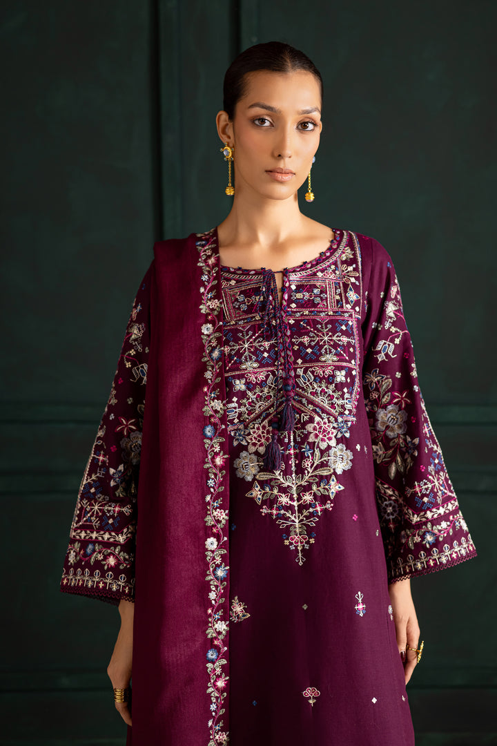 Meg 3Pc - Embroidered Khaddar Dress BATIK WINTER PRET 2025  BATIK   XS / Magenta / Khaddar-S / Magenta / Khaddar-M / Magenta / Khaddar-L / Magenta / Khaddar-XL / Magenta / Khaddar