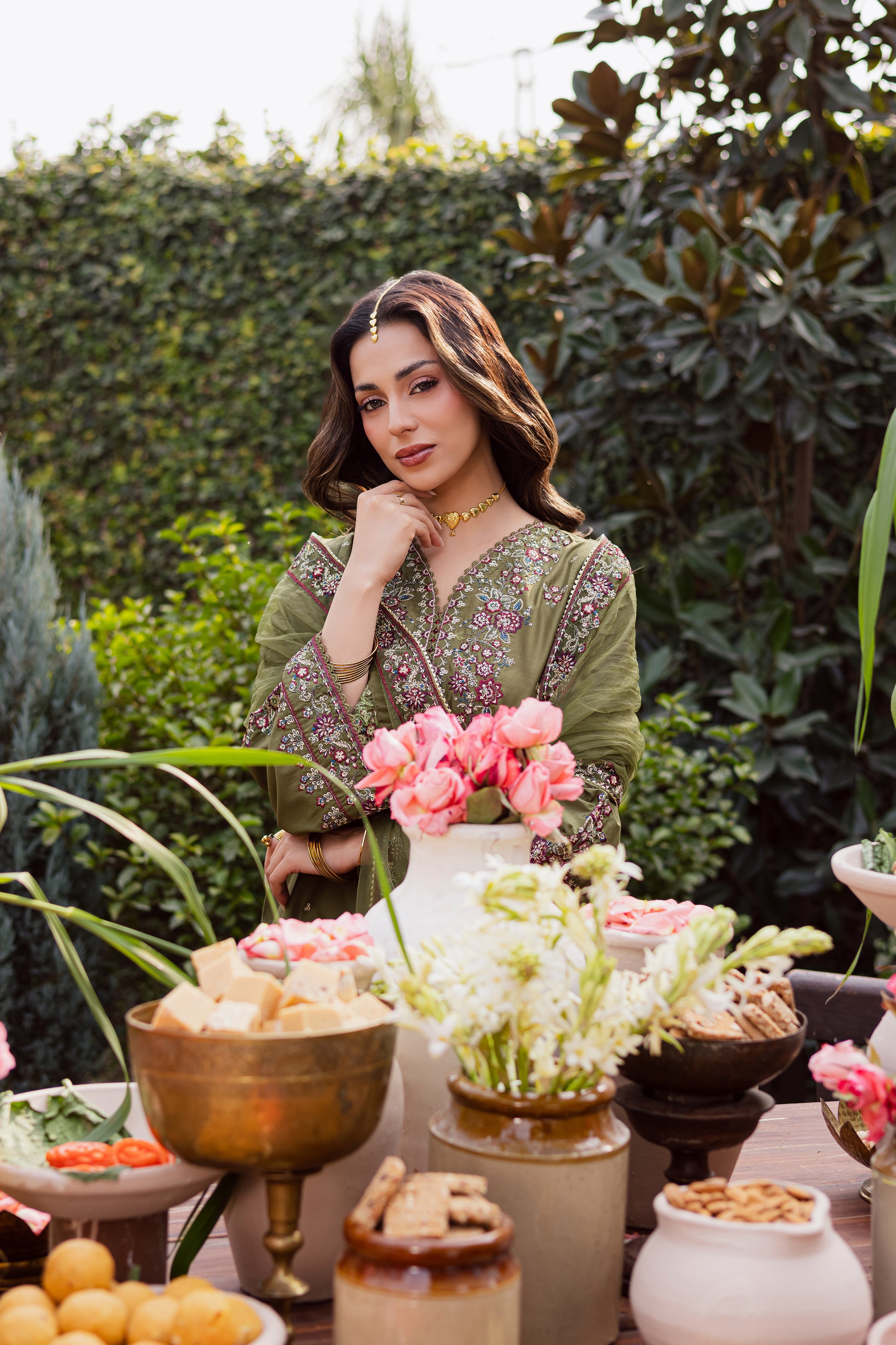 Mehlab 3Pc - Festive Embroidered Lawn BATIKEID2026 BATIK XS / Army Green / Pima Lawn-S / Army Green / Pima Lawn-M / Army Green / Pima Lawn-L / Army Green / Pima Lawn-XL / Army Green / Pima Lawn