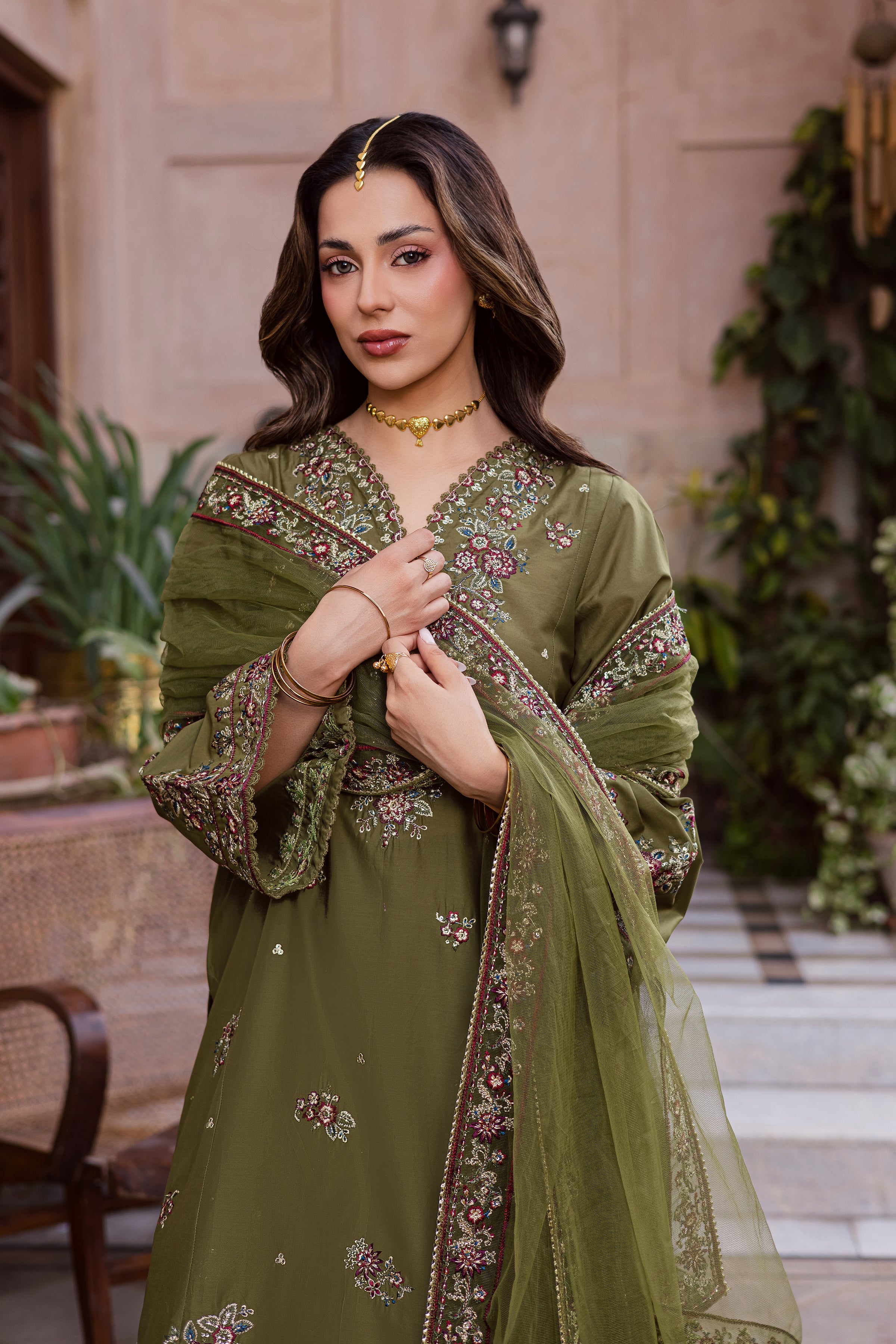 Mehlab 3Pc - Festive Embroidered Lawn BATIKEID2026 BATIK XS / Army Green / Pima Lawn-S / Army Green / Pima Lawn-M / Army Green / Pima Lawn-L / Army Green / Pima Lawn-XL / Army Green / Pima Lawn