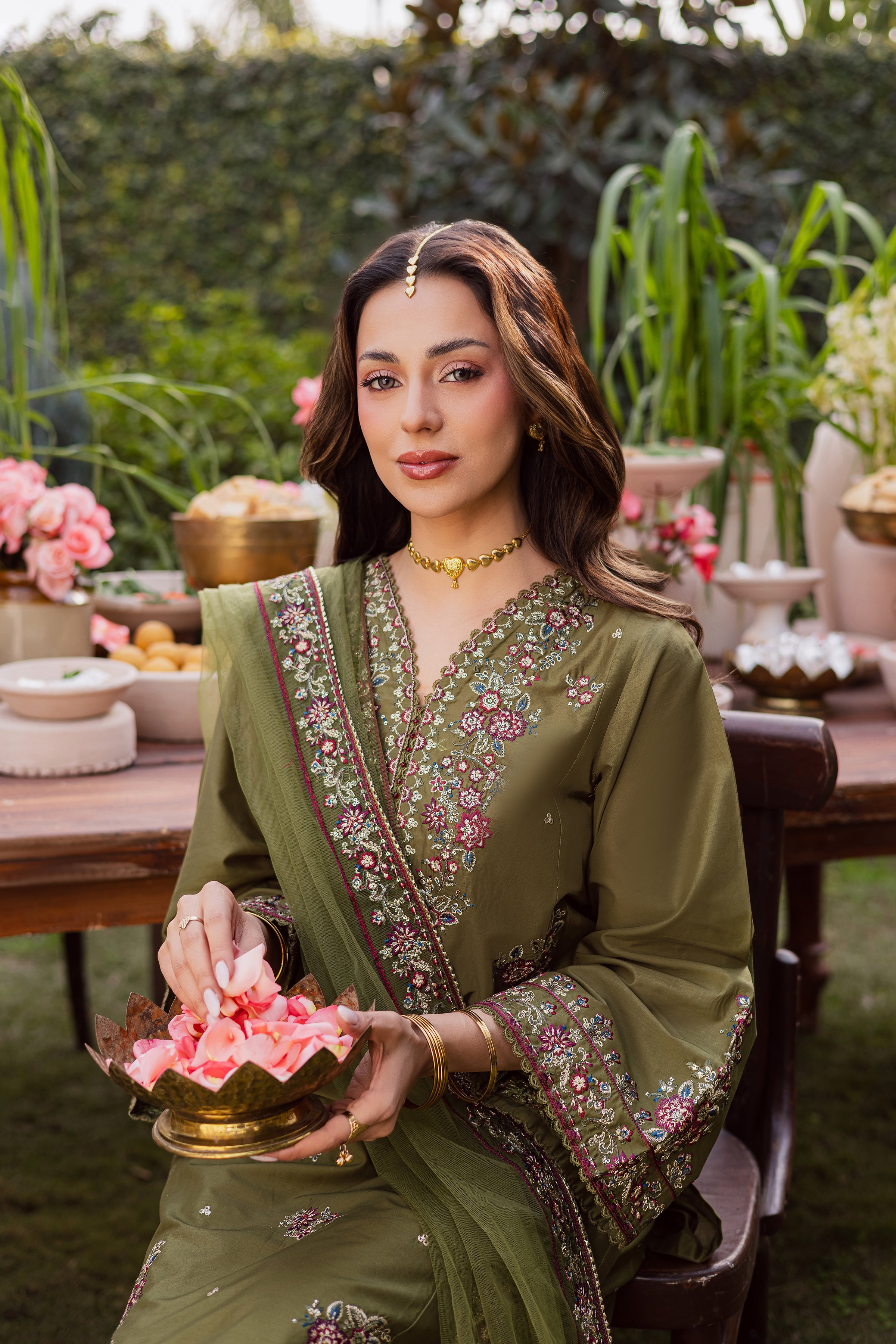 Mehlab 3Pc - Festive Embroidered Lawn BATIKEID2026 BATIK XS / Army Green / Pima Lawn-S / Army Green / Pima Lawn-M / Army Green / Pima Lawn-L / Army Green / Pima Lawn-XL / Army Green / Pima Lawn