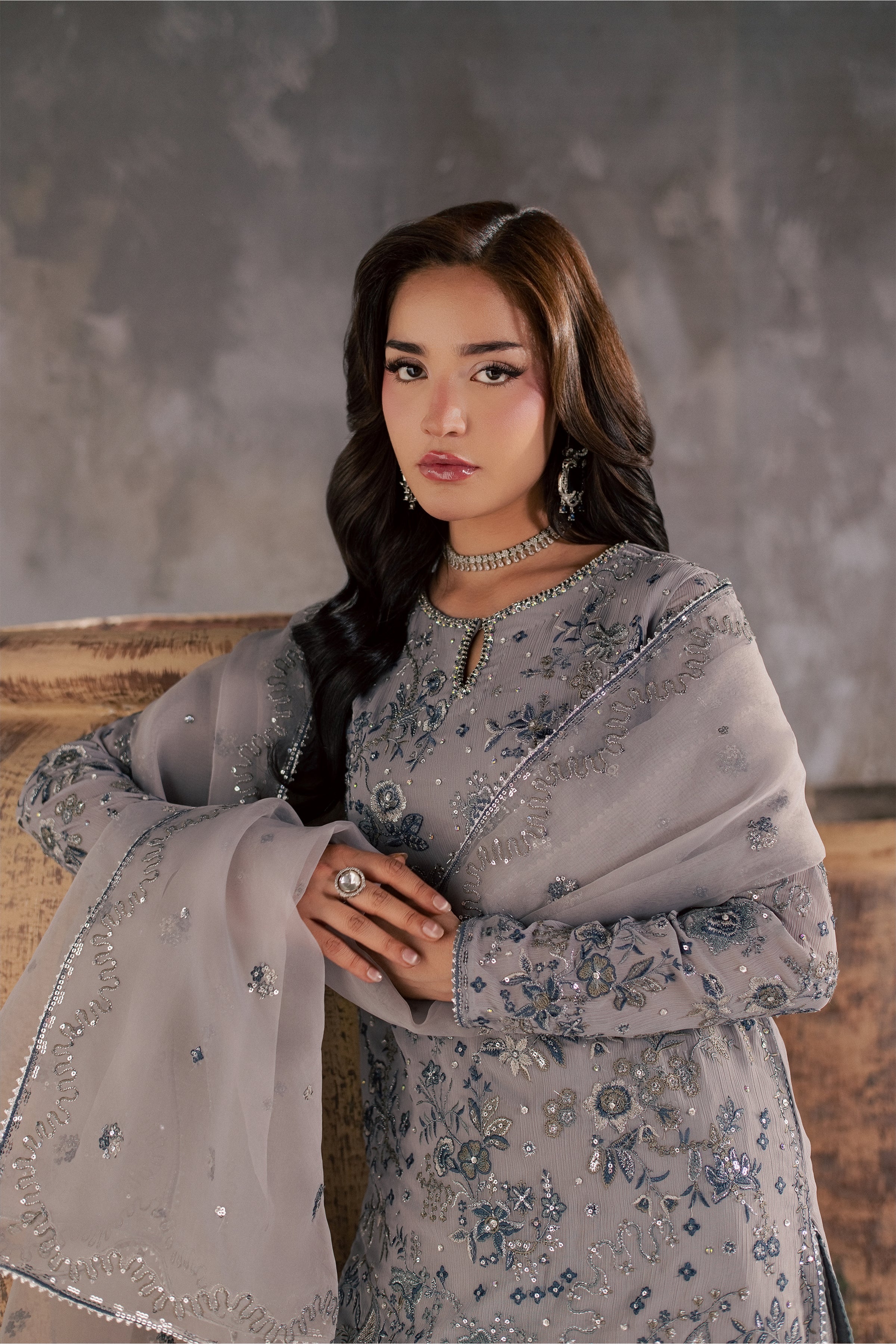 Mehria 3Pc - Festive Luxe Pret BATIKSTUDIO2026 BATIK S / Grey / Crinkle-M / Grey / Crinkle-L / Grey / Crinkle