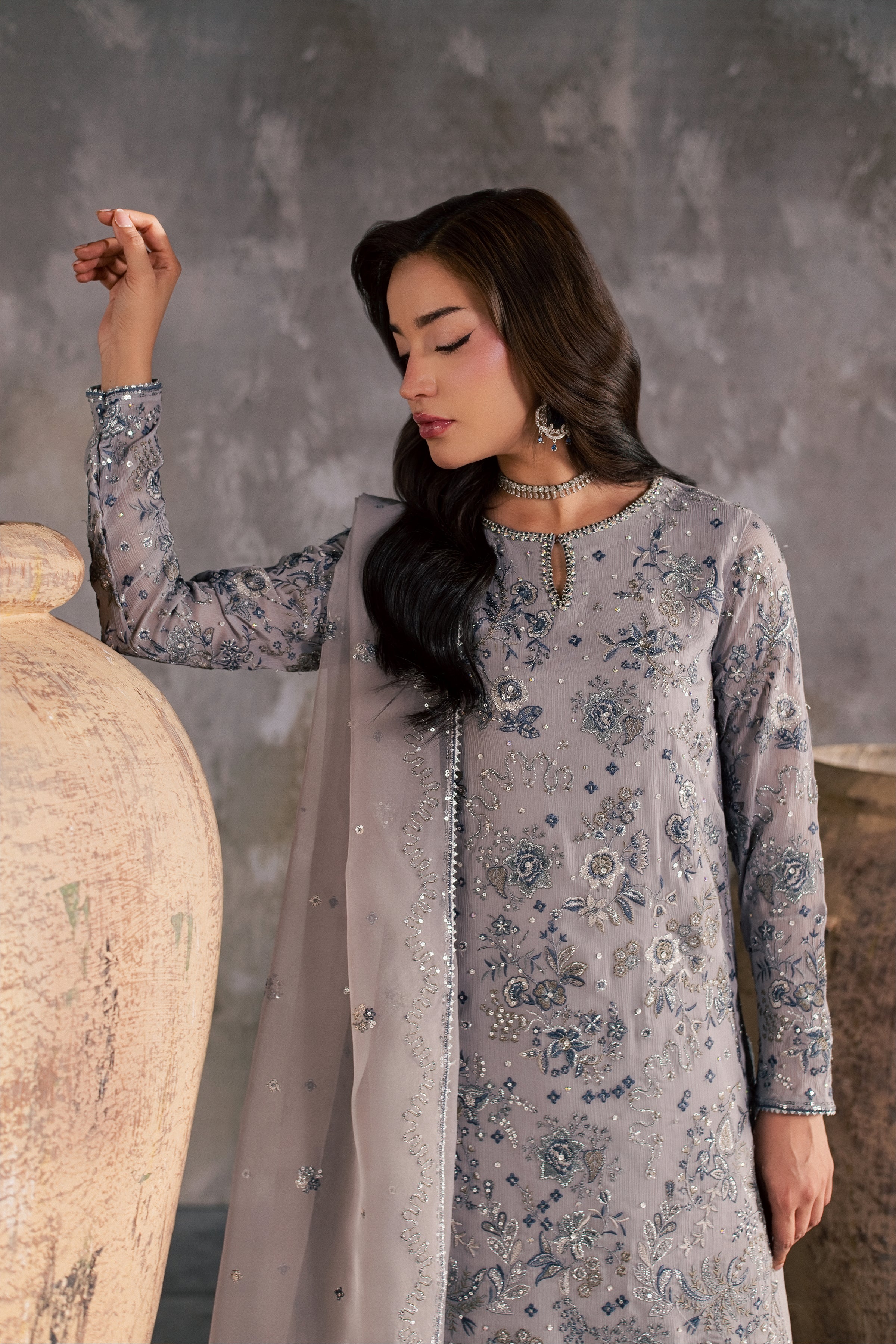 Mehria 3Pc - Festive Luxe Pret BATIKSTUDIO2026 BATIK S / Grey / Crinkle-M / Grey / Crinkle-L / Grey / Crinkle