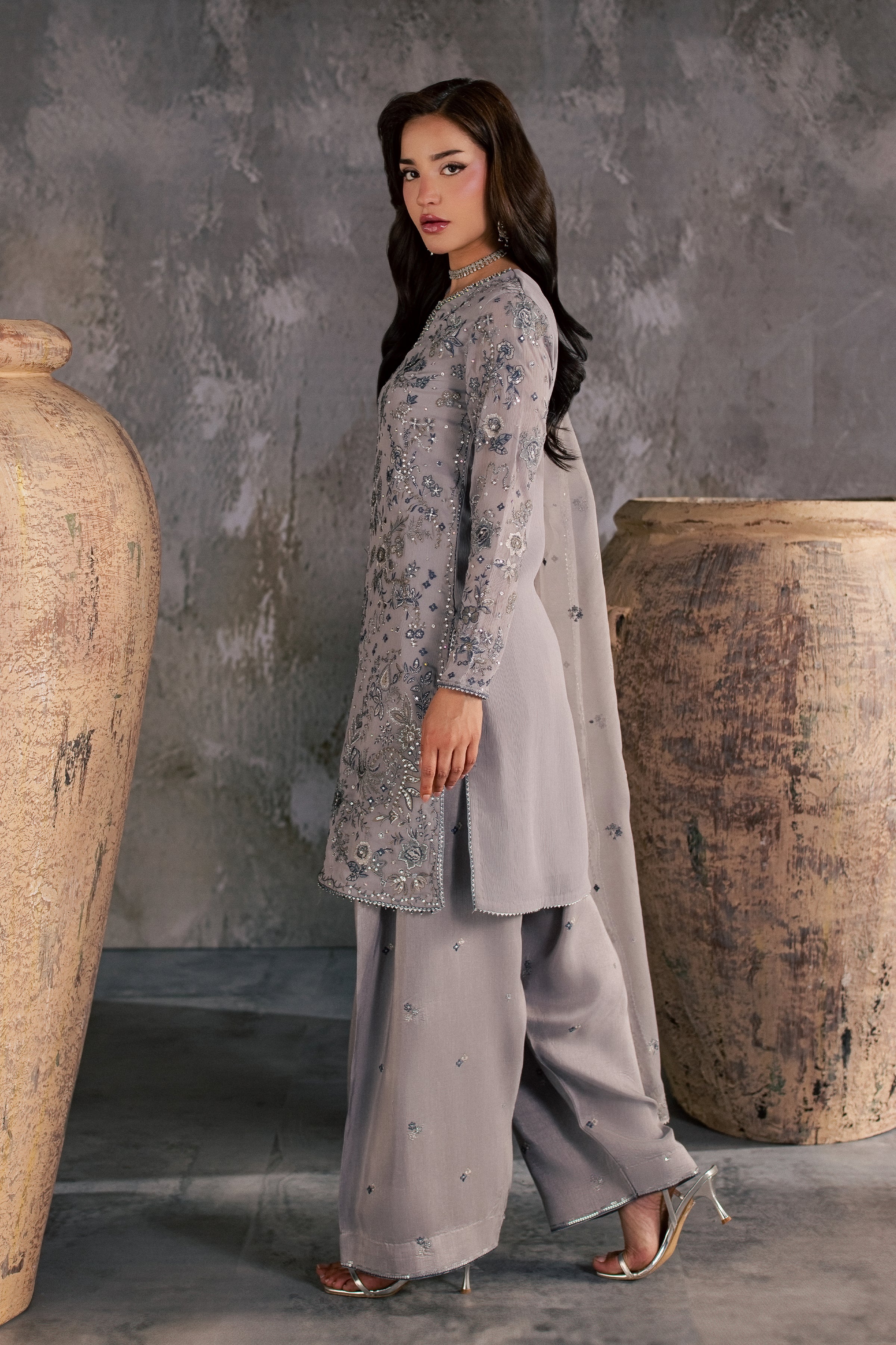 Mehria 3Pc - Festive Luxe Pret BATIKSTUDIO2026 BATIK S / Grey / Crinkle-M / Grey / Crinkle-L / Grey / Crinkle