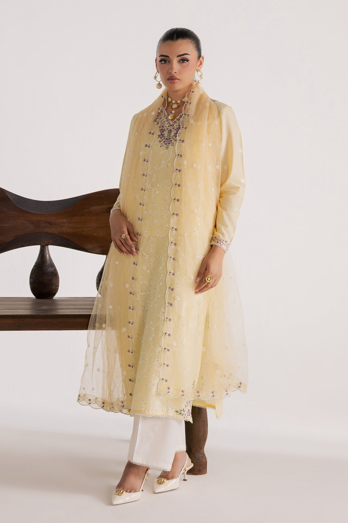 Meringue 3Pc - Luxury Embroidered Lawn BATIKSS26 BATIK XS / Double Cream / Pima Lawn-S / Double Cream / Pima Lawn-M / Double Cream / Pima Lawn-L / Double Cream / Pima Lawn-XL / Double Cream / Pima Lawn