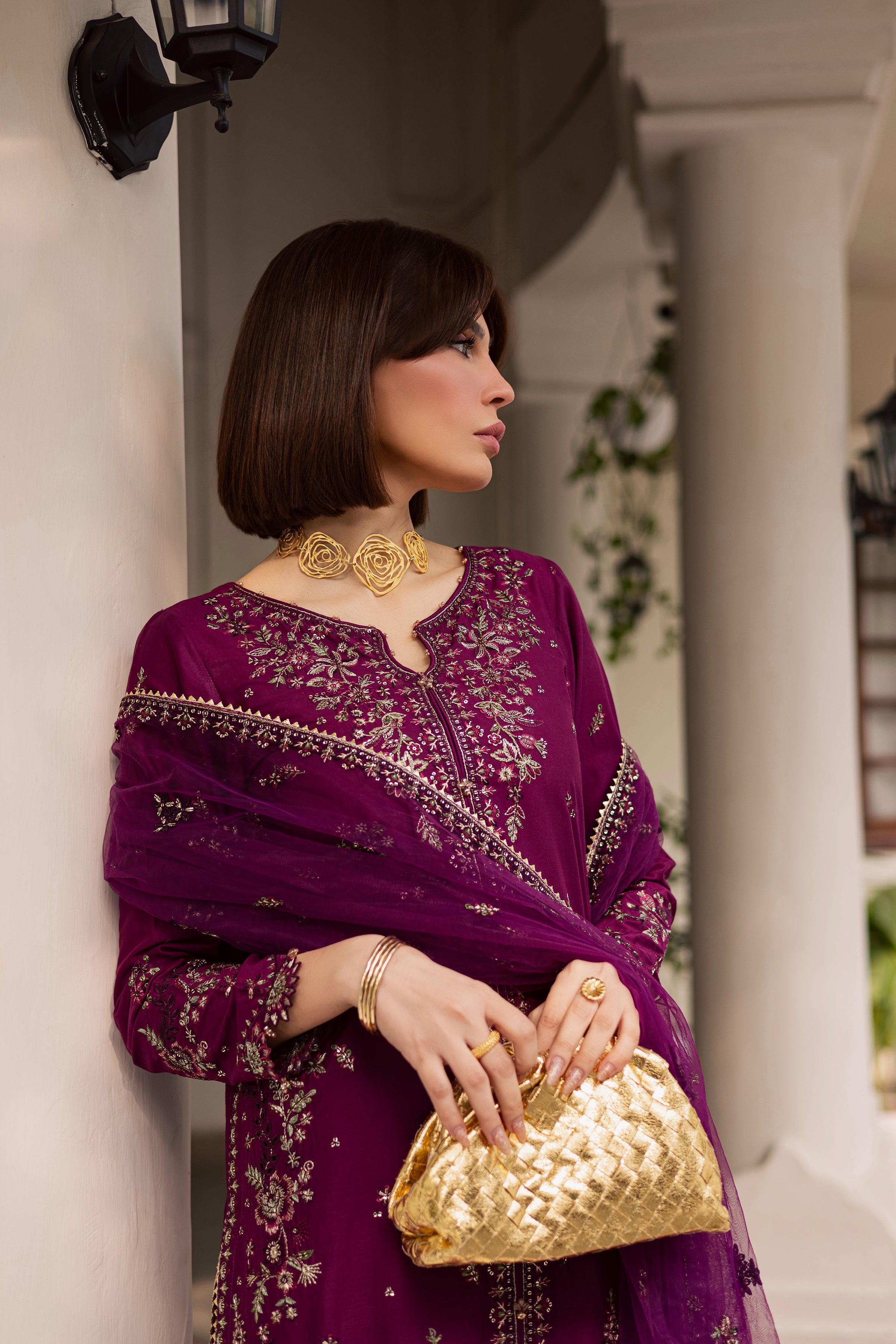 Merissa 3Pc - Festive Embroidered Lawn BATIKEID2026 BATIK XS / Wine / Pima Lawn-S / Wine / Pima Lawn-M / Wine / Pima Lawn-L / Wine / Pima Lawn-XL / Wine / Pima Lawn