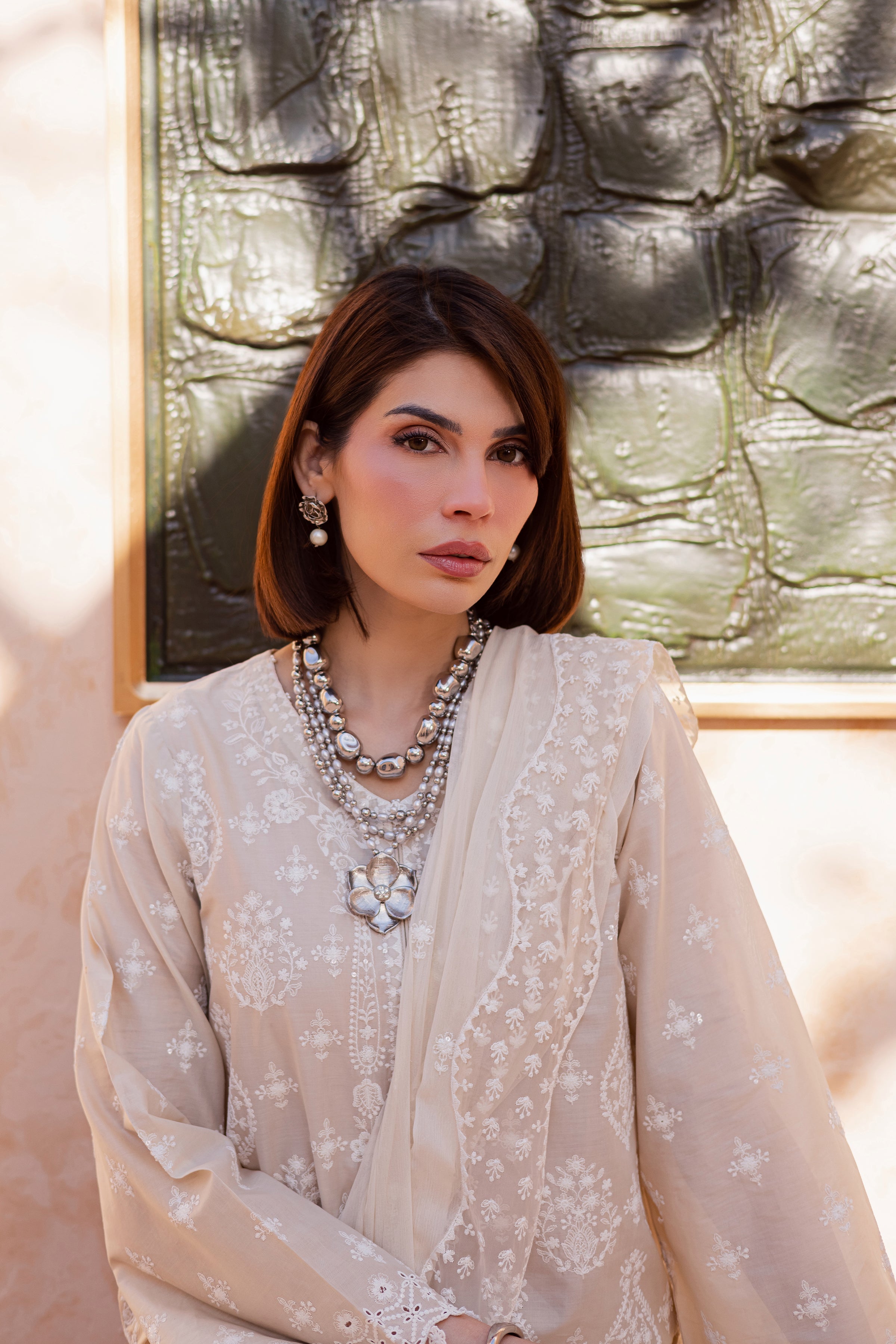 Mexico 3Pc - Festive Embroidered Lawn BATIKEID2026 BATIK XS / Beige / Pima Lawn-S / Beige / Pima Lawn-M / Beige / Pima Lawn-L / Beige / Pima Lawn-XL / Beige / Pima Lawn