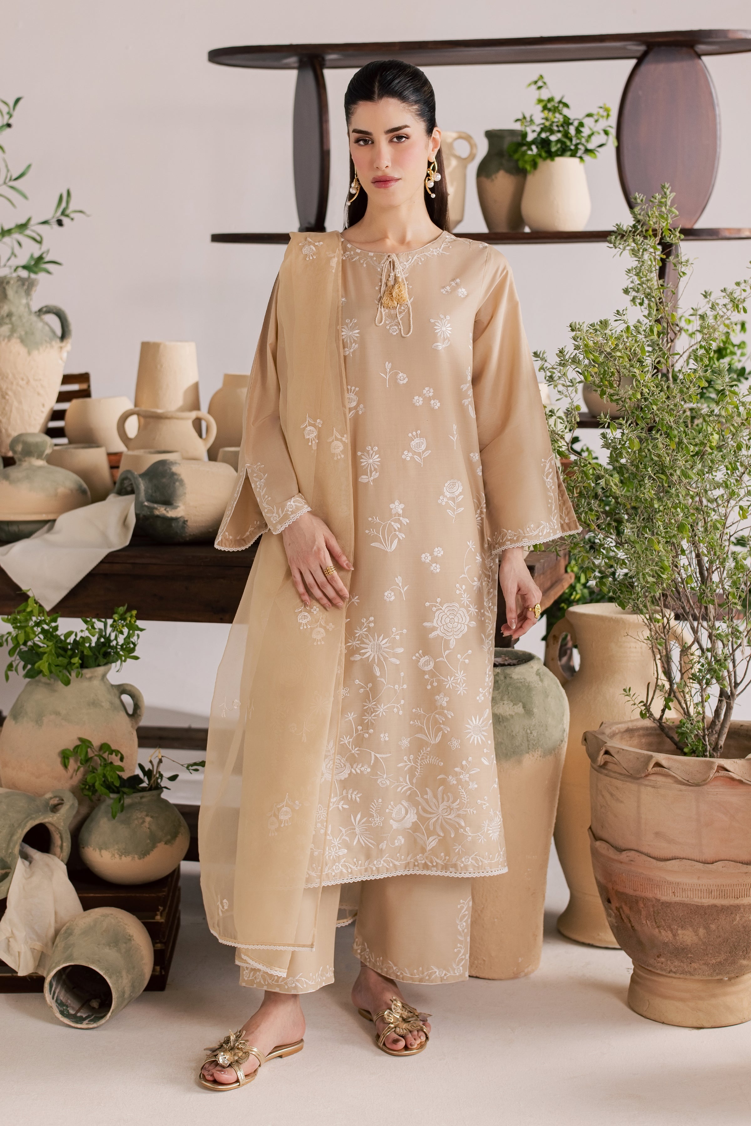 Miami 3Pc - Embroidered Lawn Dress EverydayEdit26 BATIK XS / Skin / Pima Lawn-S / Skin / Pima Lawn-M / Skin / Pima Lawn-L / Skin / Pima Lawn-XL / Skin / Pima Lawn